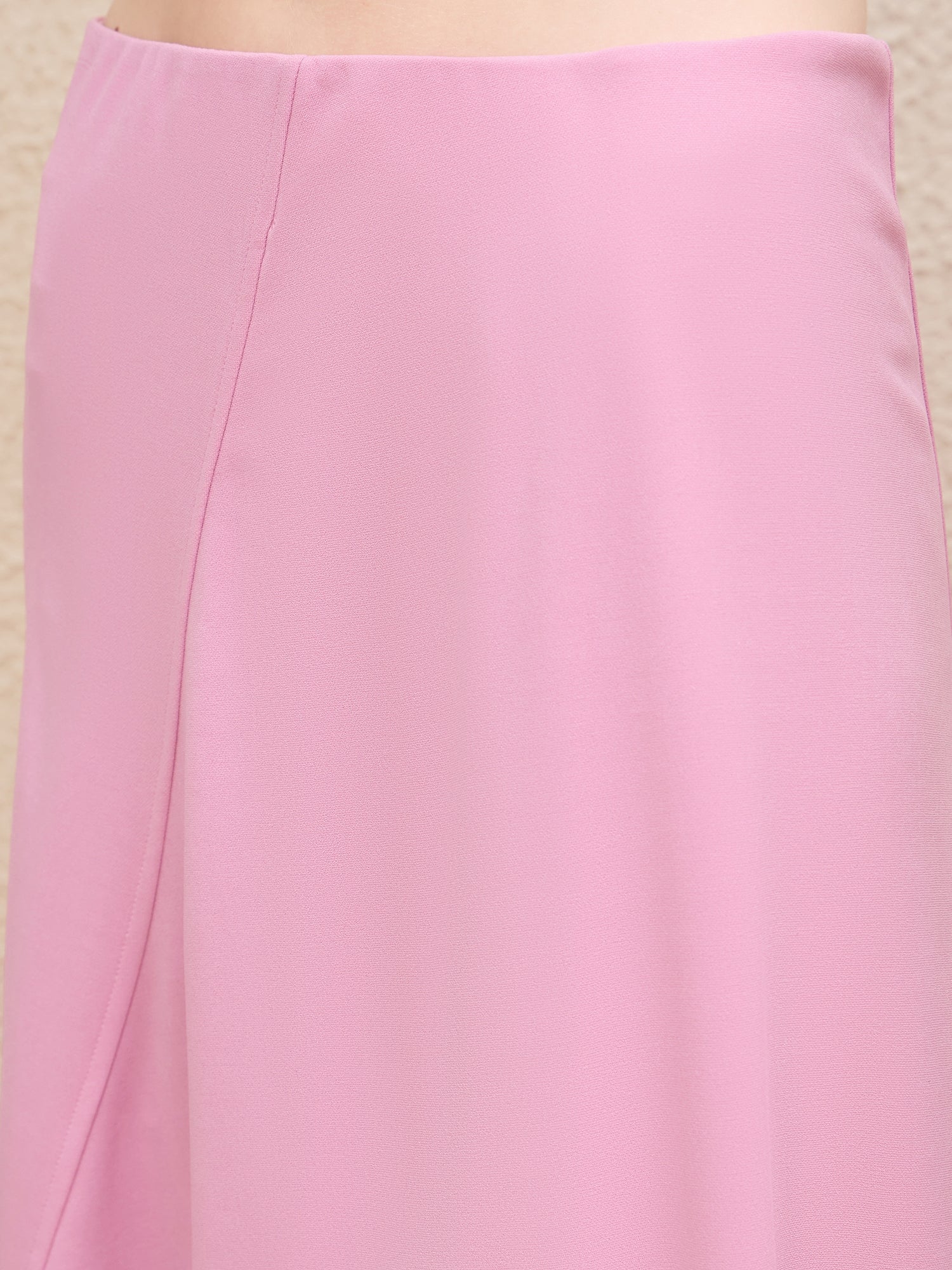 Iconic Women Pink Flared Fit Solid Skirt