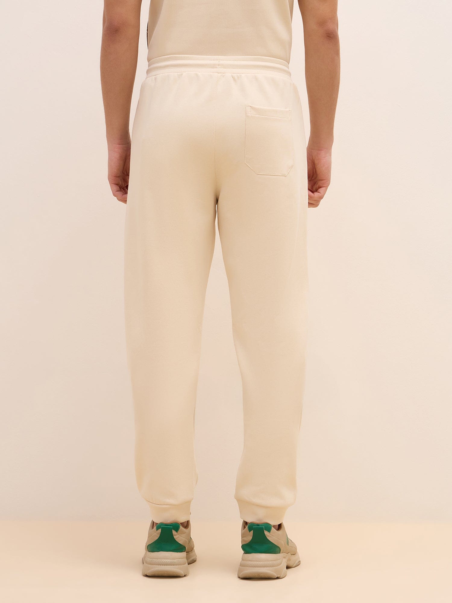 Iconic Men Beige Regular Fit Color Block Jogger