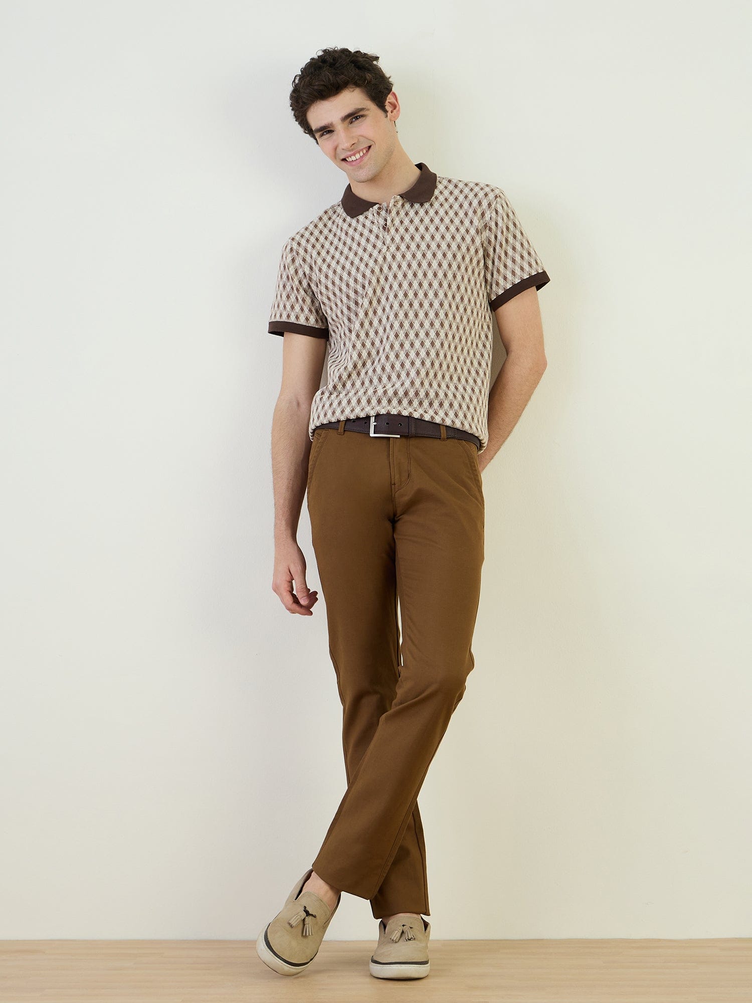 Iconic Men Brown Polo Tshirt