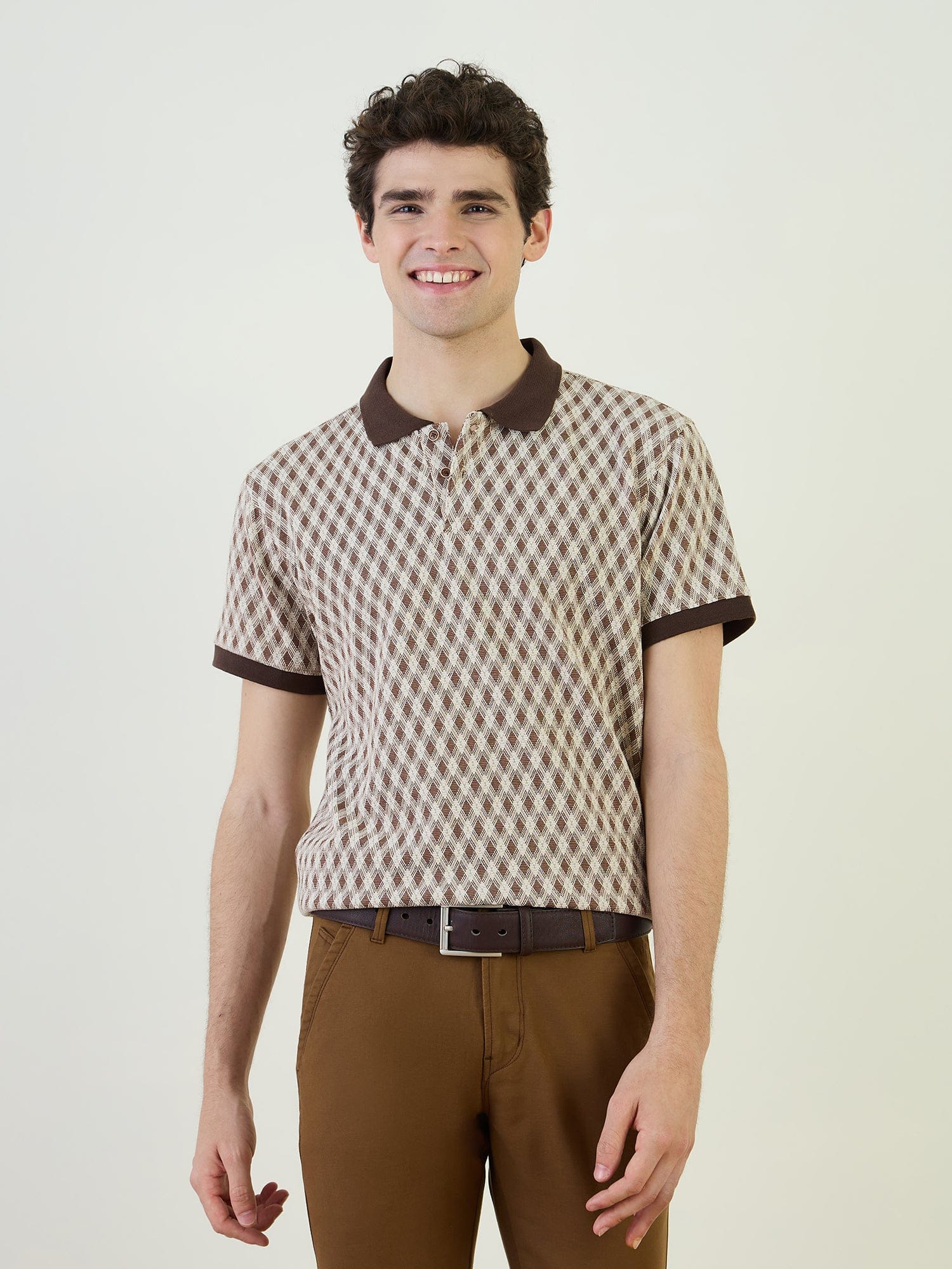 Iconic Men Brown Polo Tshirt