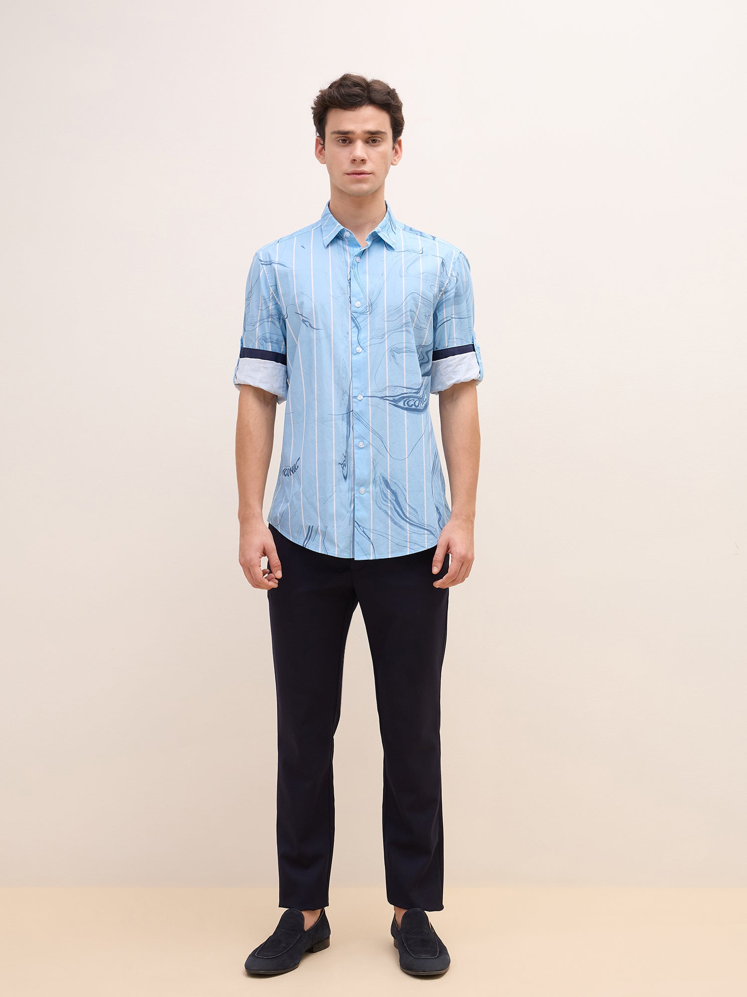 Iconic Men Sky Collar Shirt