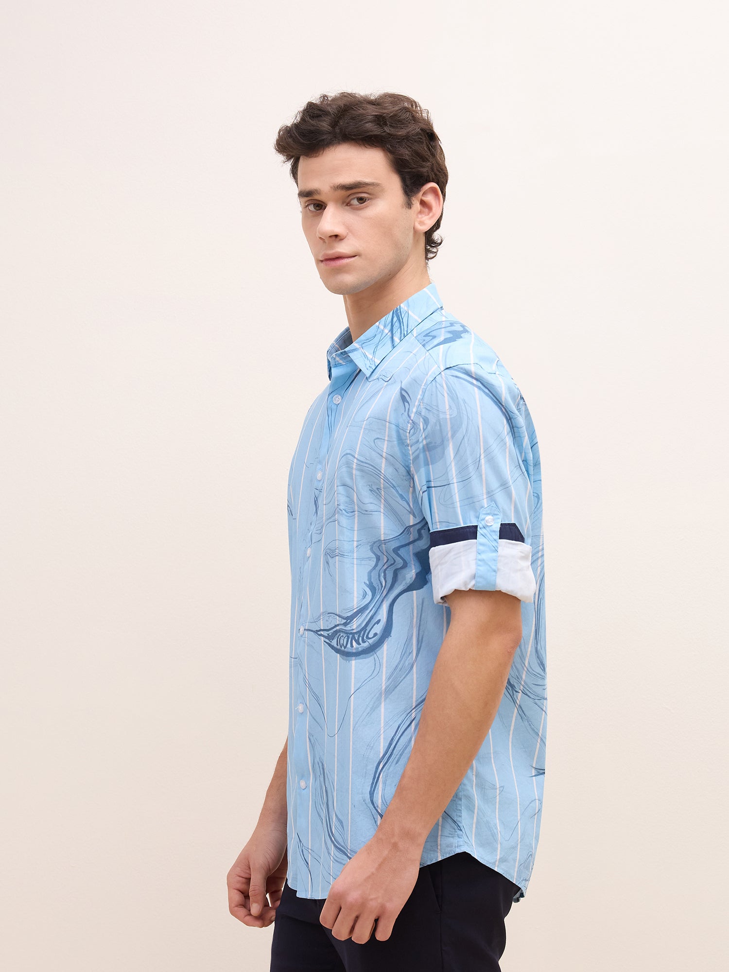 Iconic Men Sky Collar Shirt