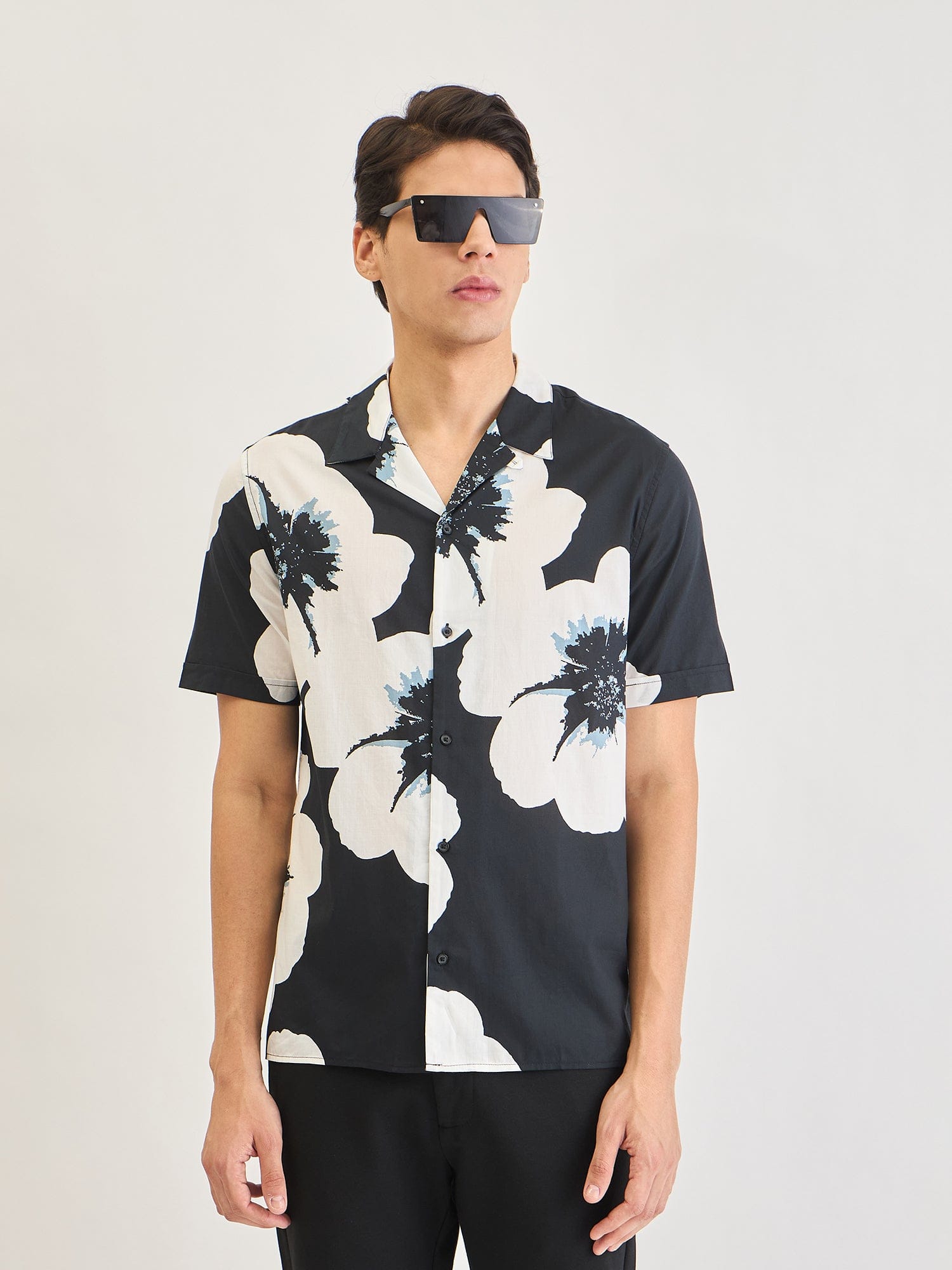 Antony Morato Men Black Printed Collar Shirt