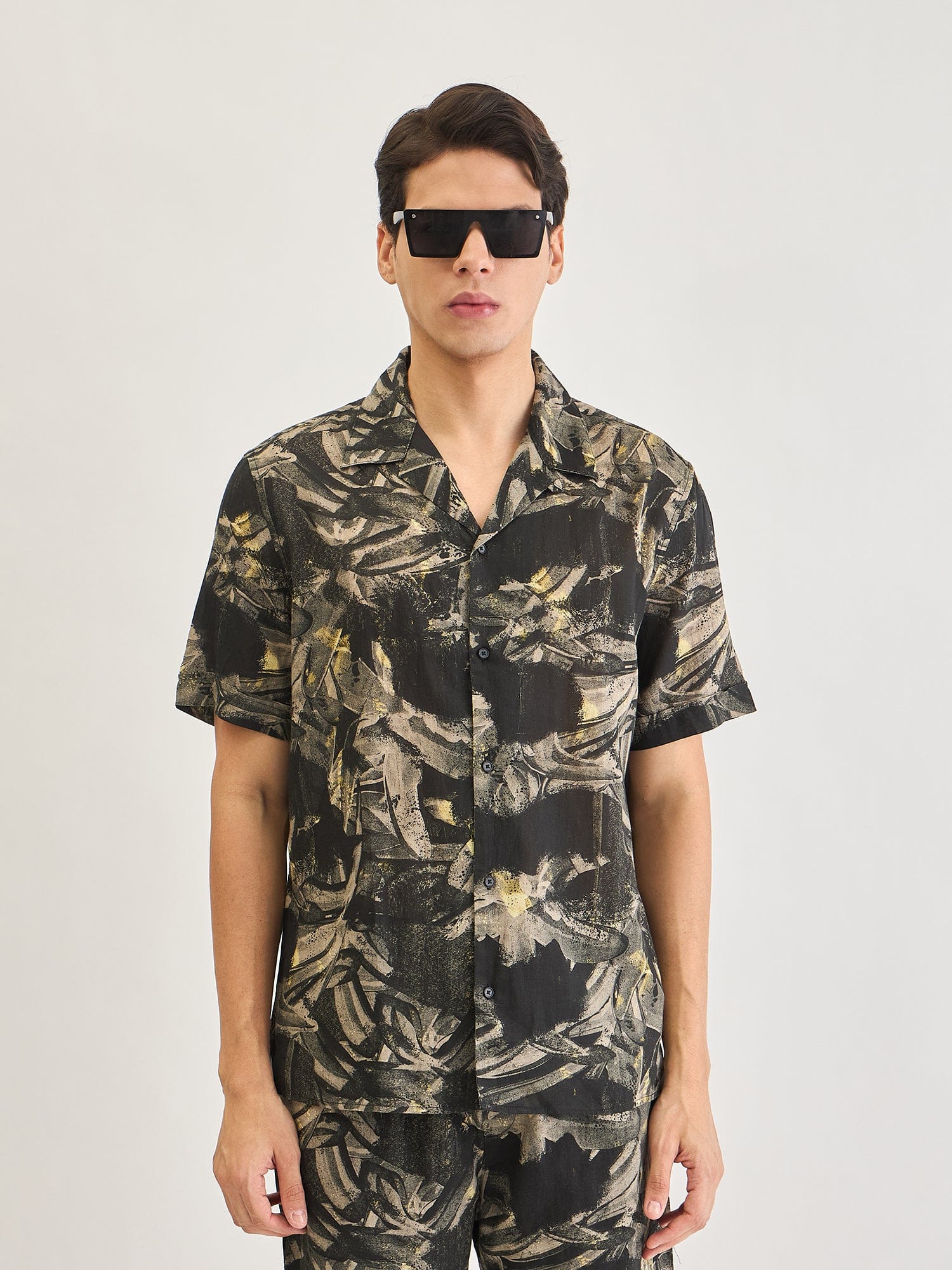 Antony Morato Men Black Printed Collar Shirt