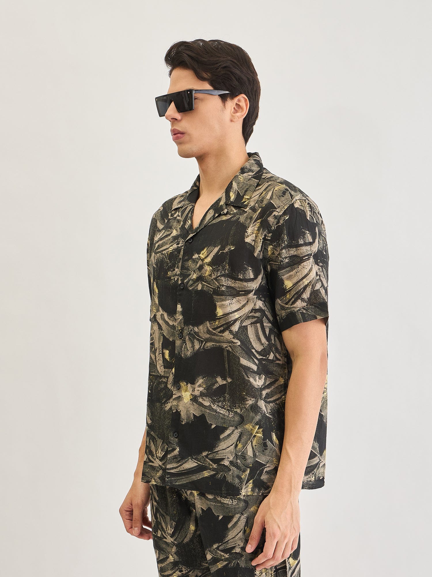 Antony Morato Men Black Printed Collar Shirt