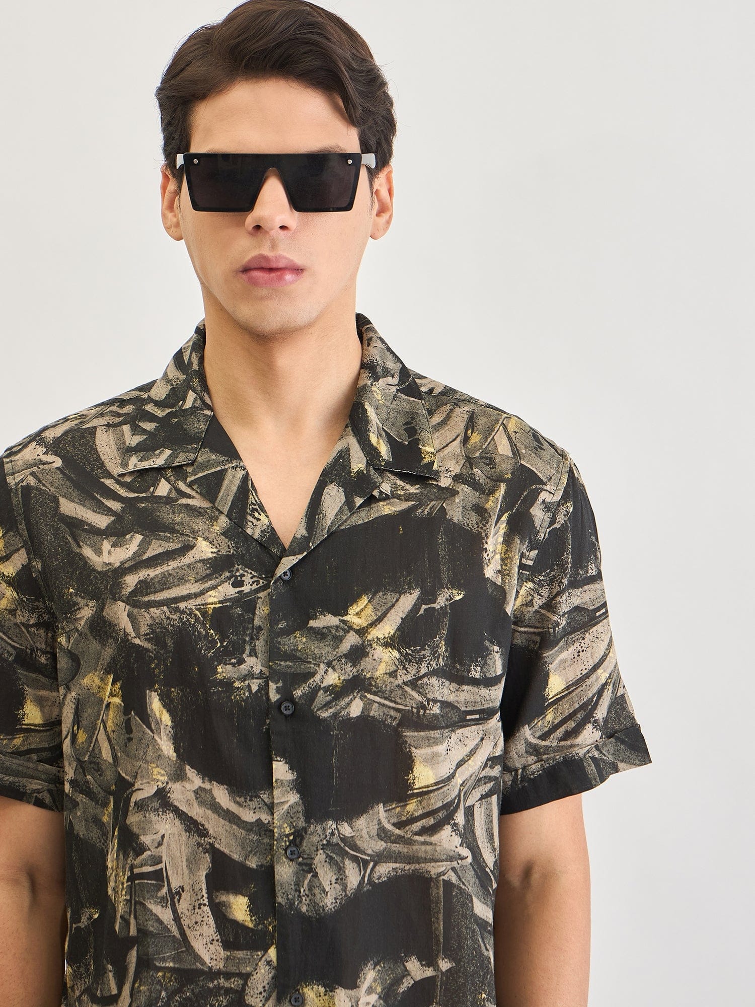 Antony Morato Men Black Printed Collar Shirt