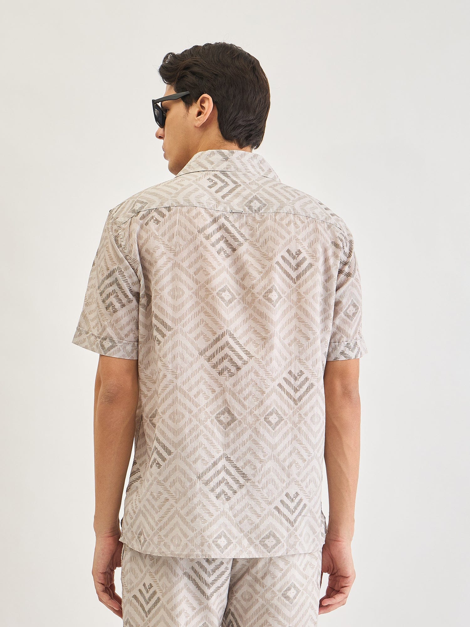 Antony Morato Men Beige Printed Collar Shirt