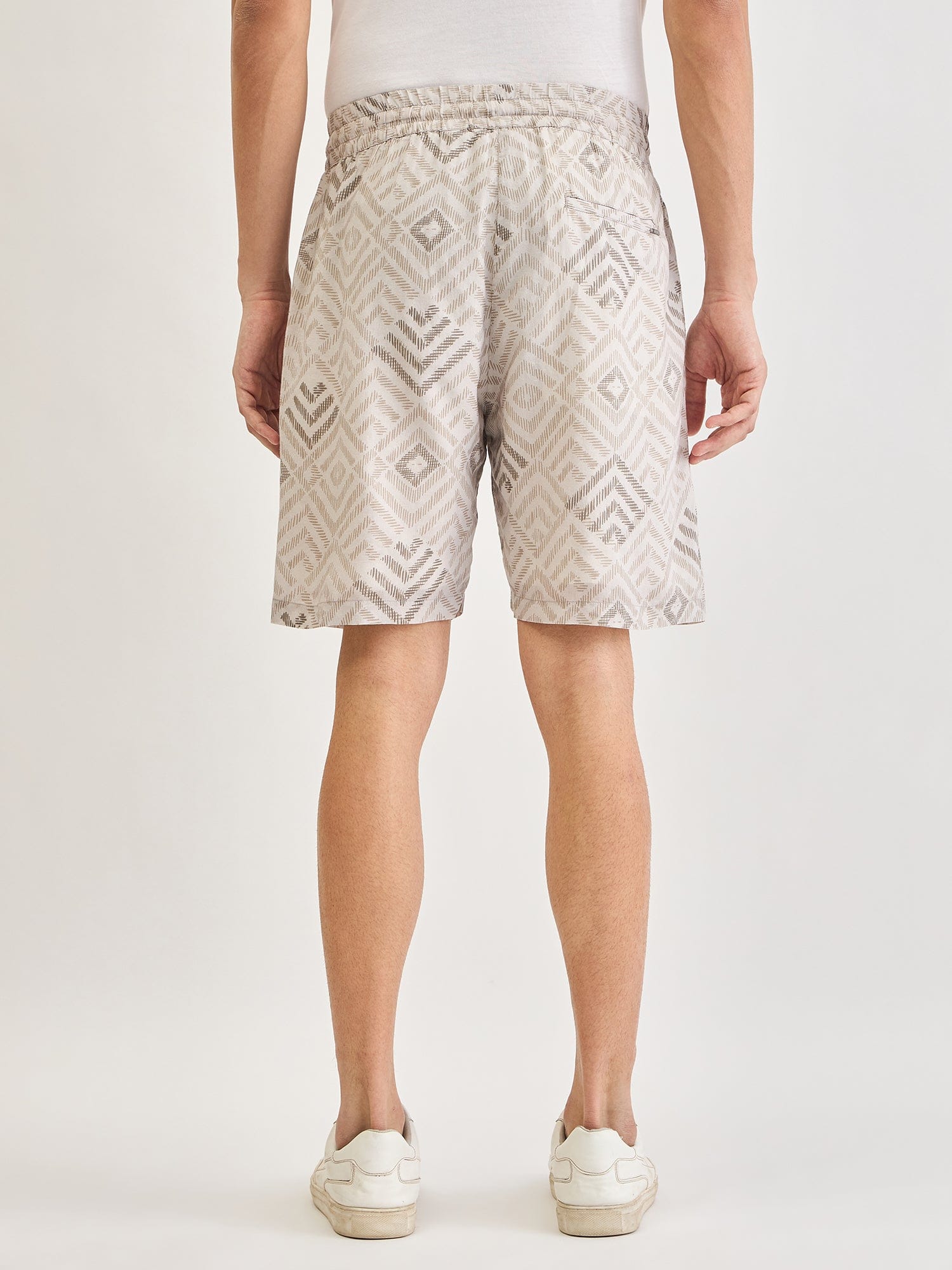 Antony Morato Men Beige Slim Fit Printed Shorts