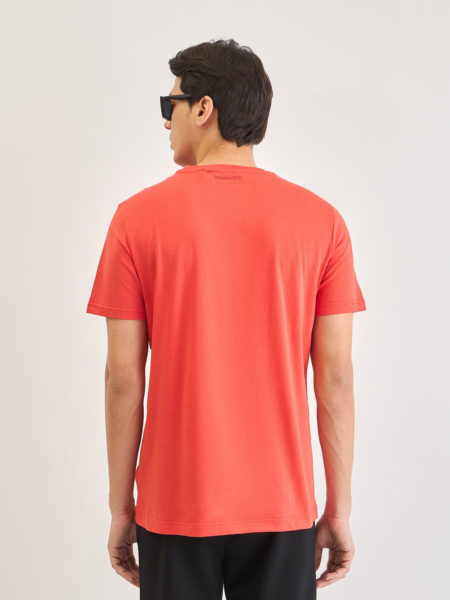 Antony Morato Men Red Placement Print Round Neck TShirt
