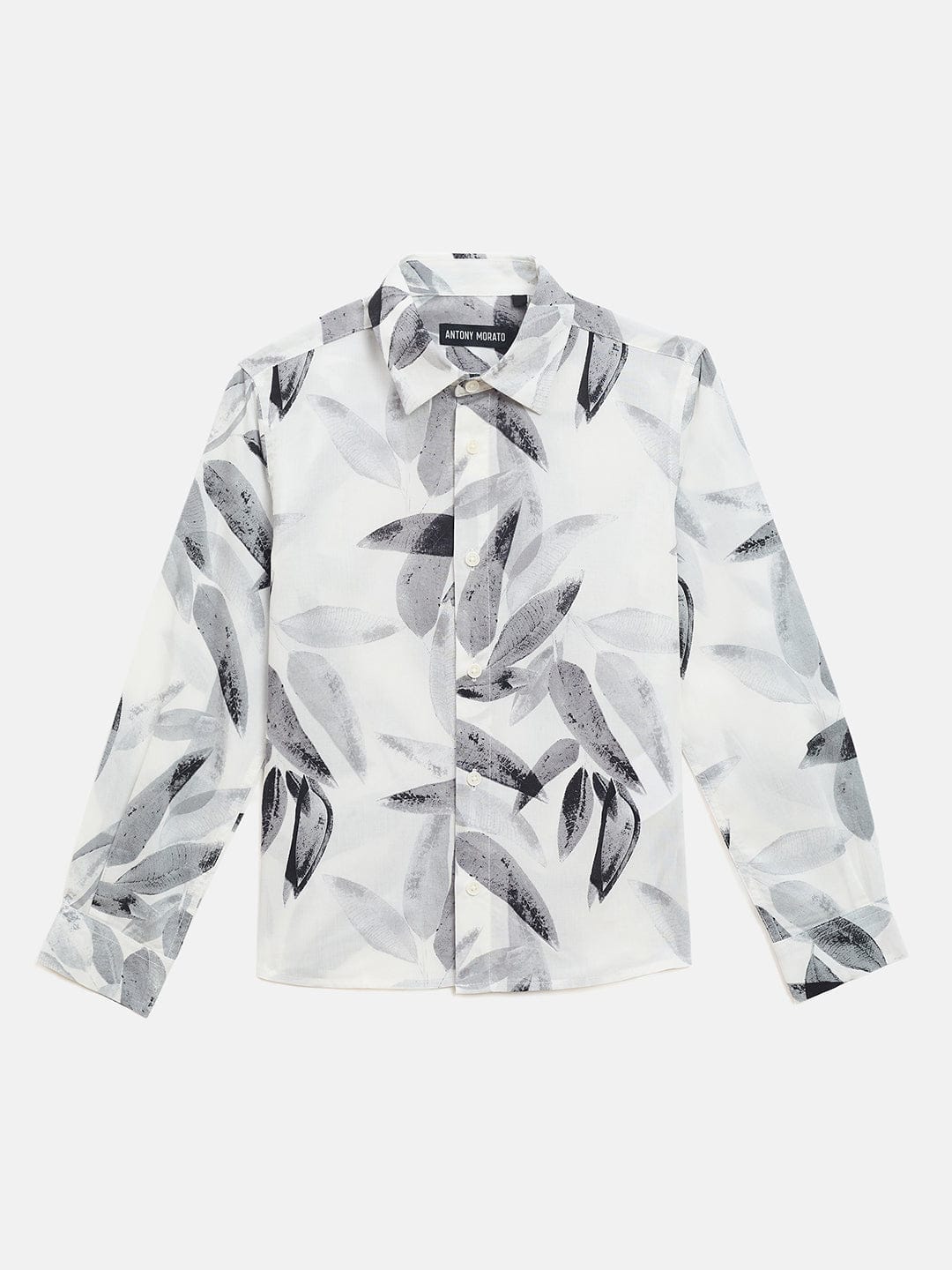 Antony Morato Boys Cream Printed Collar Shirt