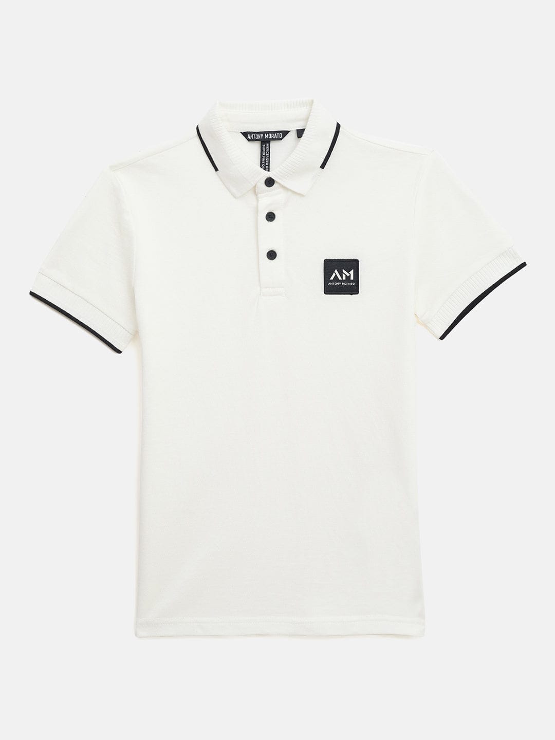 Antony Morato Boys Cream Solid Polo Tshirt