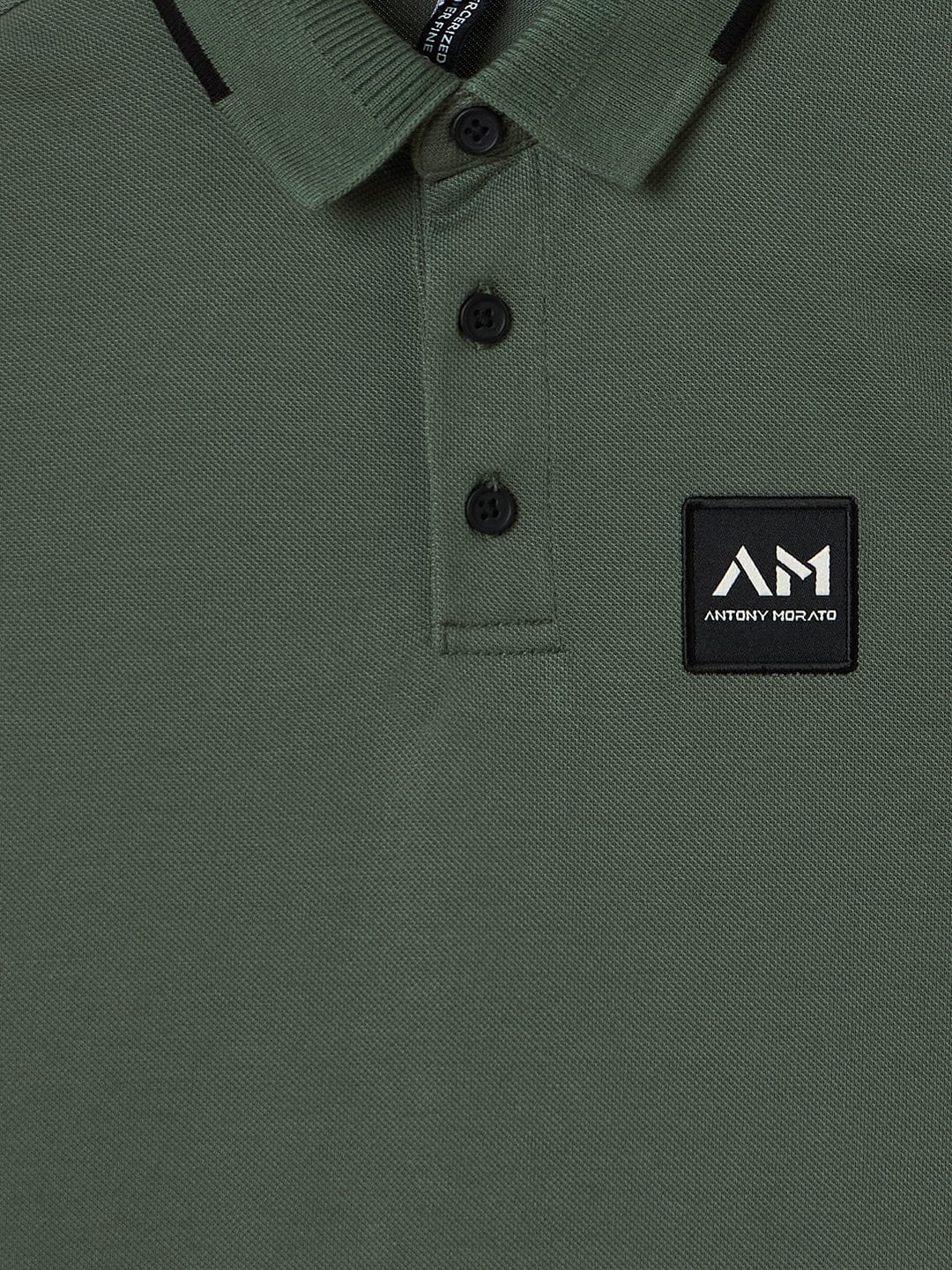 Antony Morato Boys Green Solid Polo Tshirt