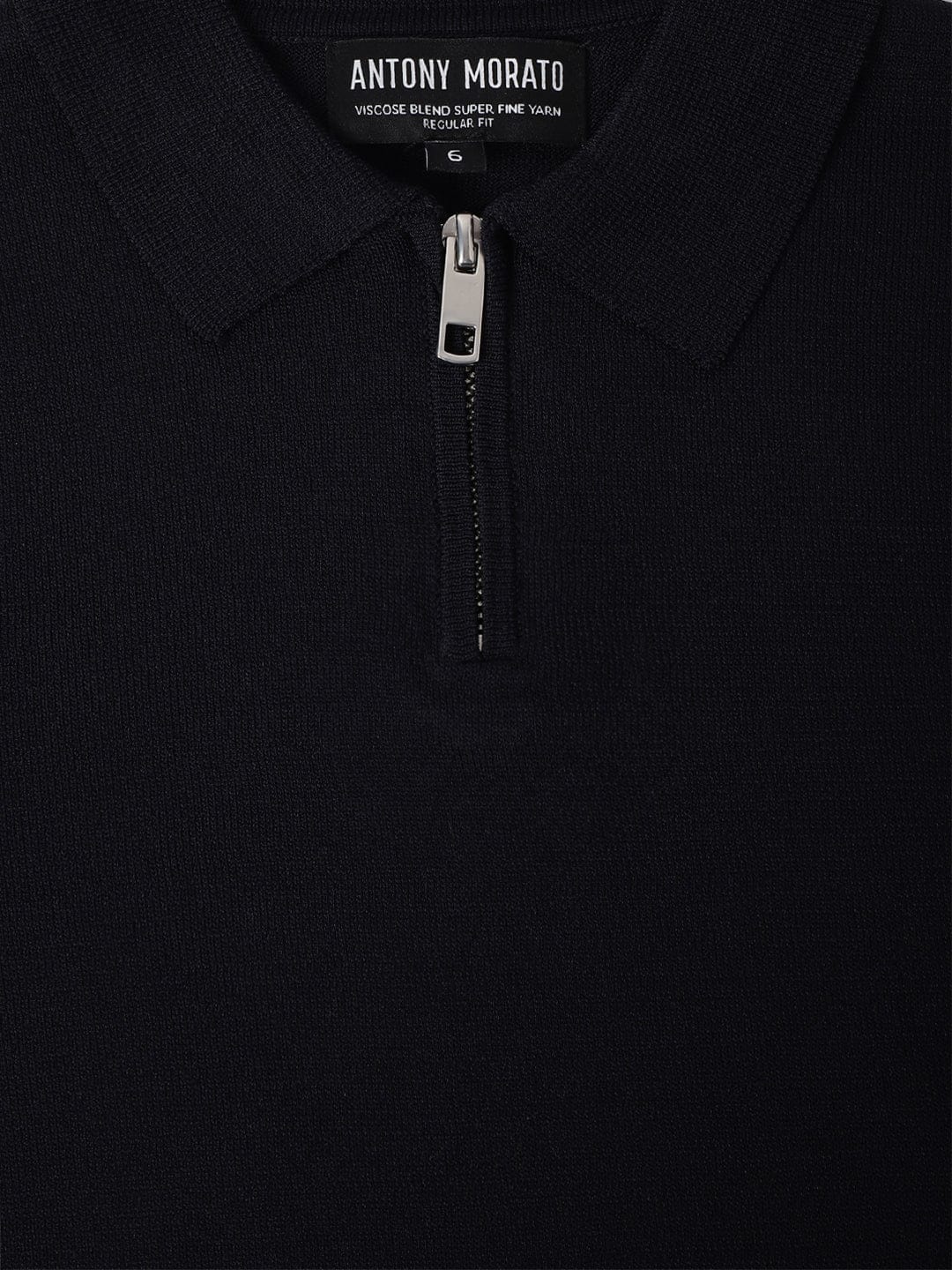Antony Morato Boys Blue Solid Polo Tshirt