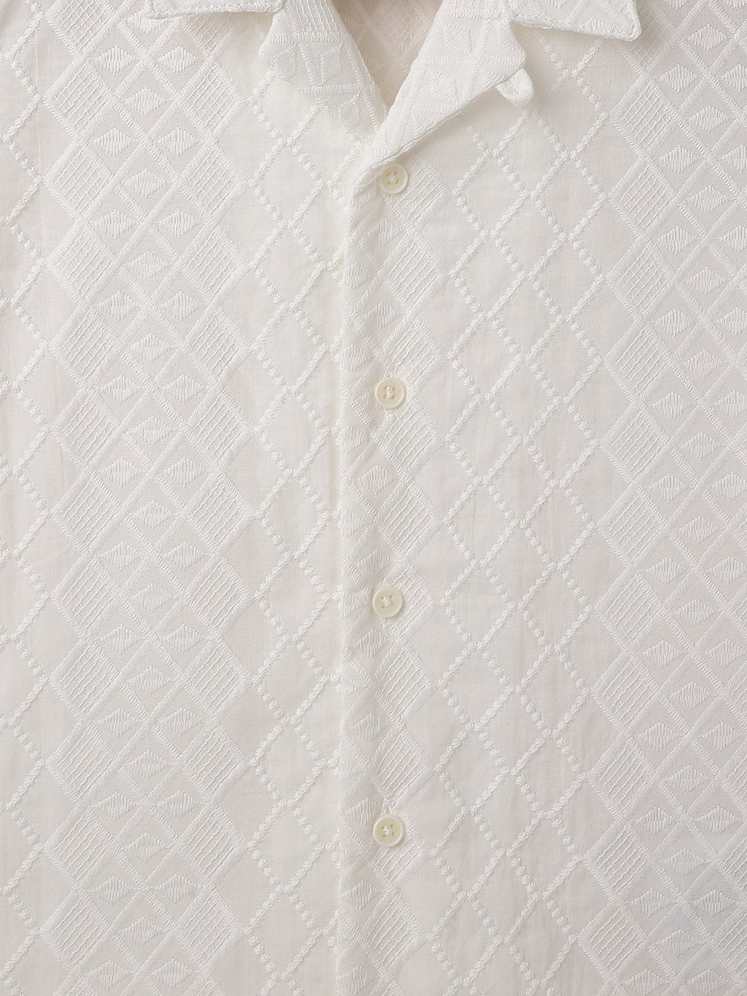 Antony Morato Boys Cream Solid Collar Shirt