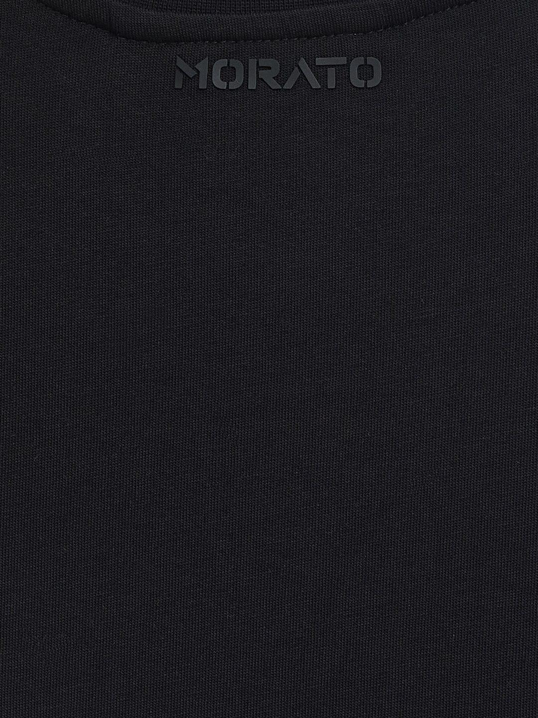 Antony Morato Boys Black Placement Print Crew Neck TShirt