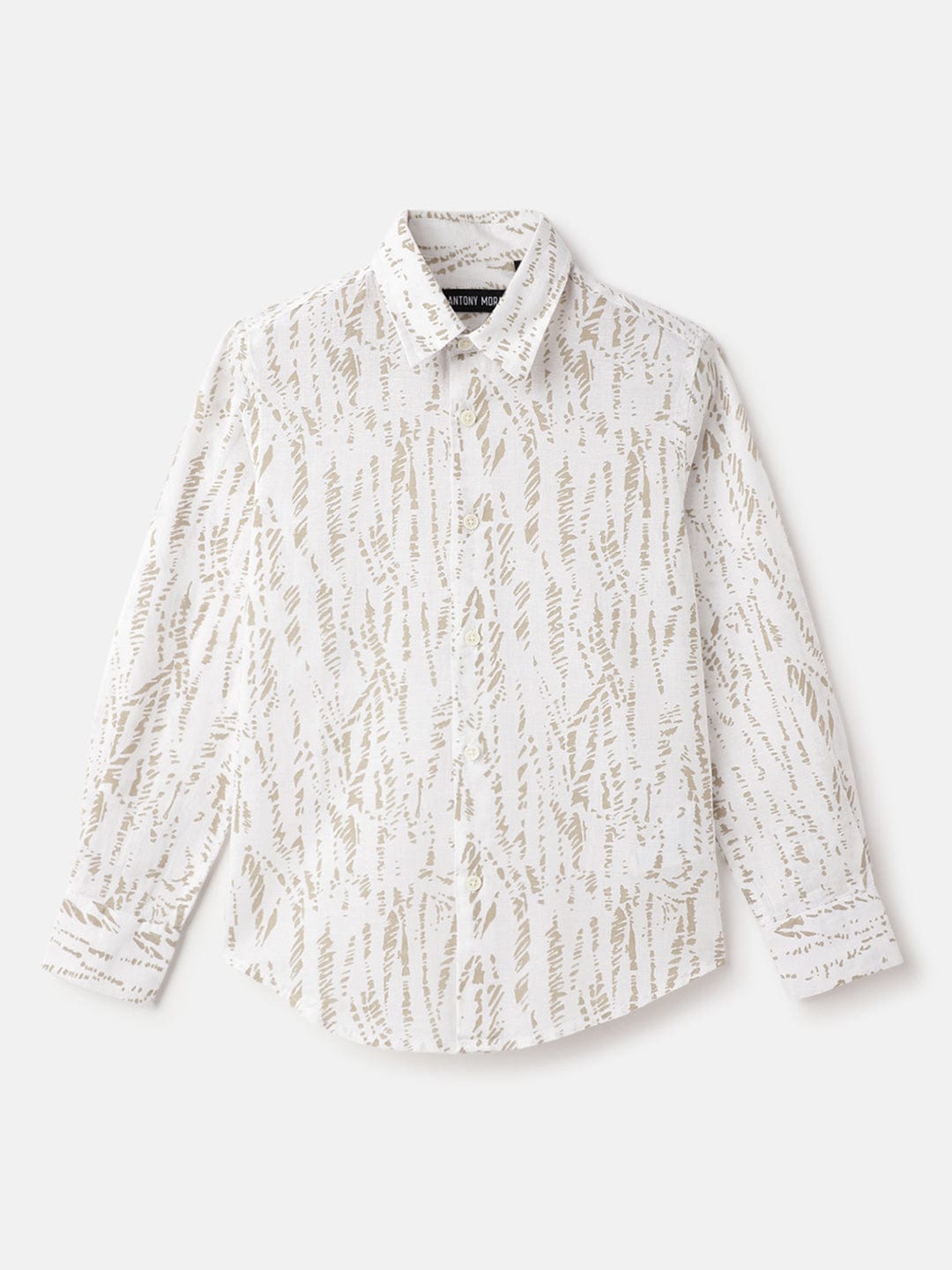 Antony Morato Boys Beige Printed Collar Shirt