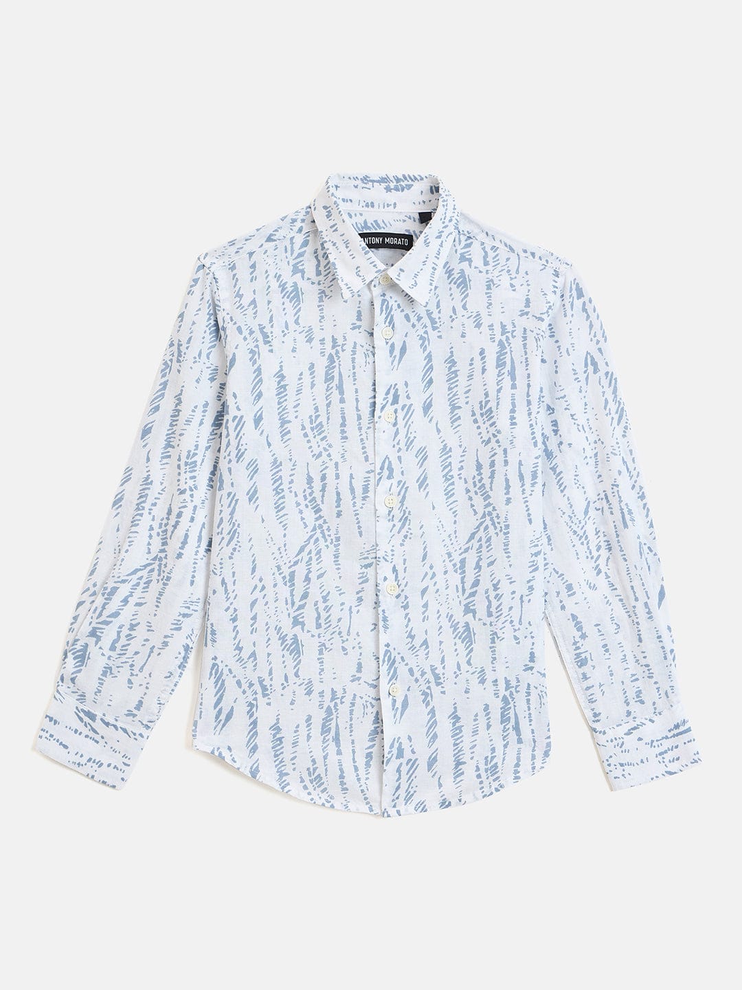 Antony Morato Boys Blue Printed Collar Shirt