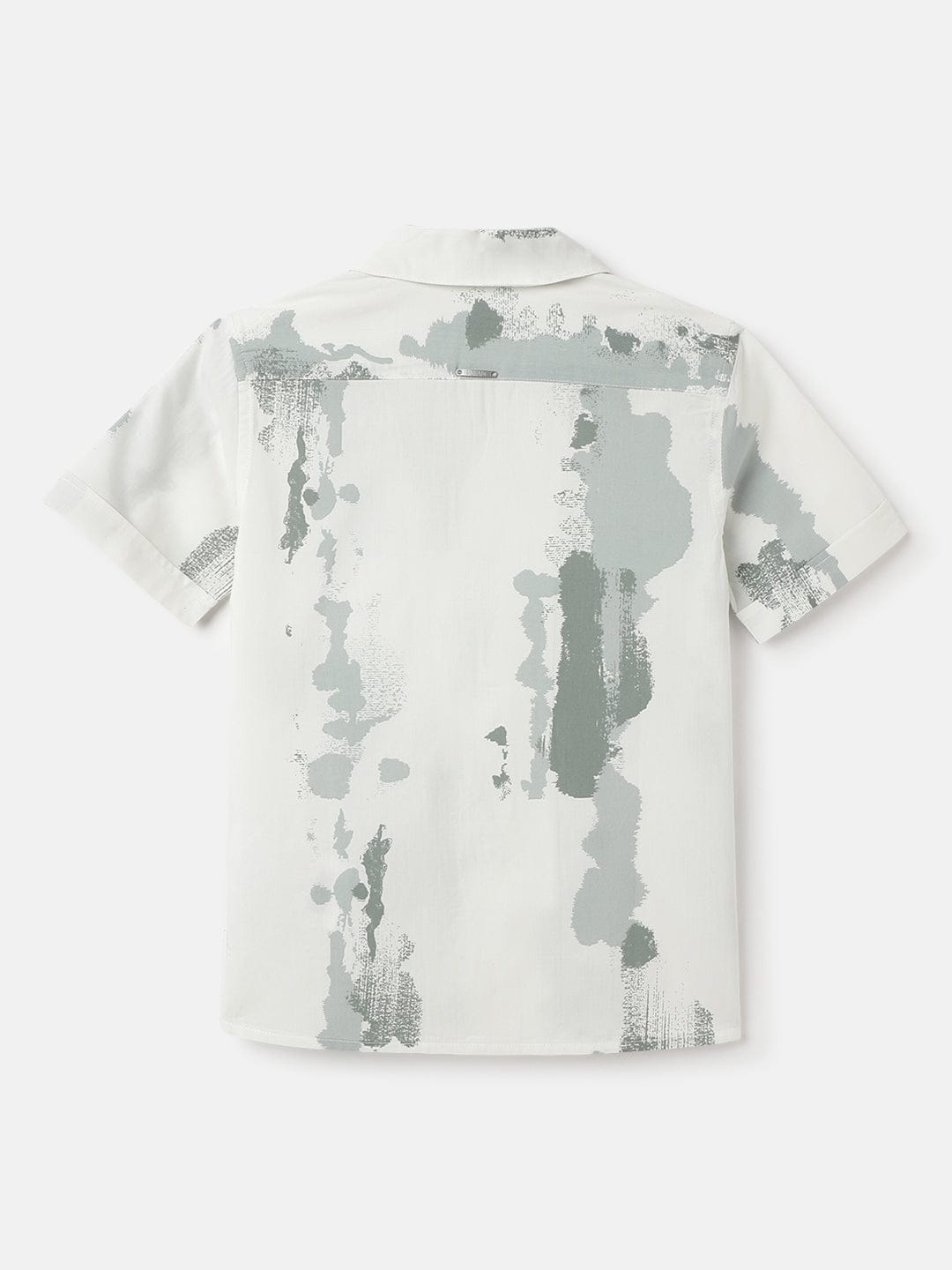 Antony Morato Boys Green Printed Collar Shirt