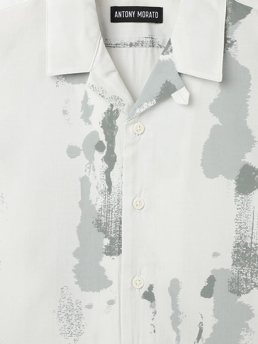 Antony Morato Boys Green Printed Collar Shirt