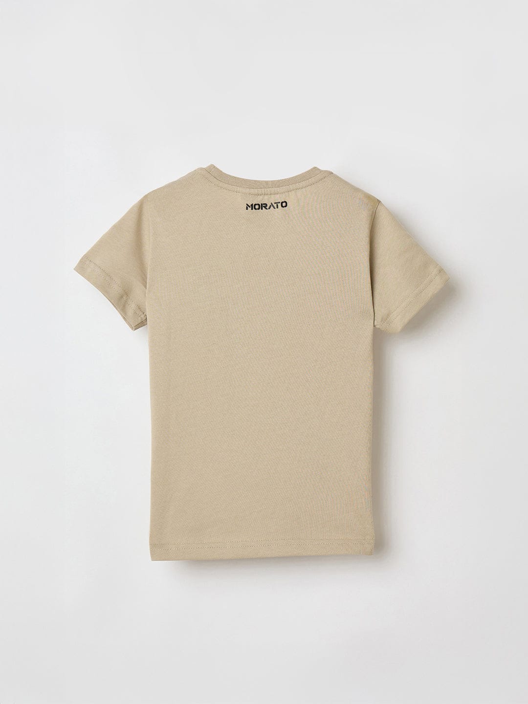 Antony Morato Boys Beige Placement Print Crew Neck Tshirt