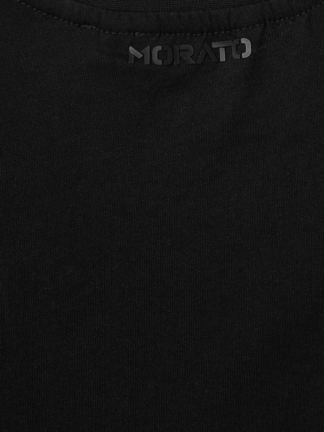 Antony Morato Boys Black Placement Print Crew Neck Tshirt