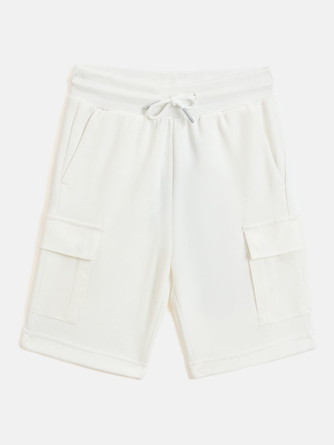 Antony Morato Boys Cream Regular Fit Solid Shorts