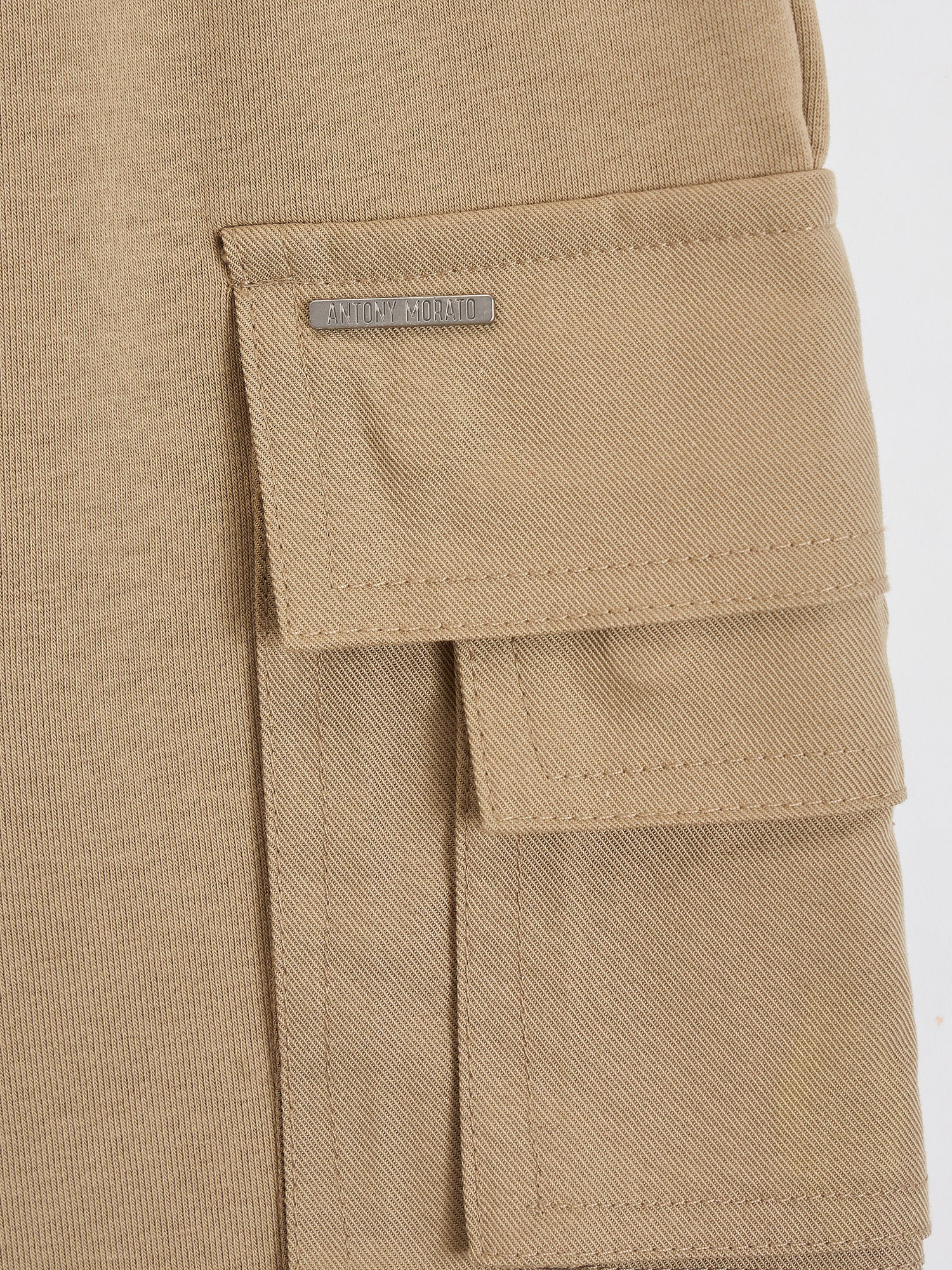 Antony Morato Boys Beige Regular Fit Solid Shorts