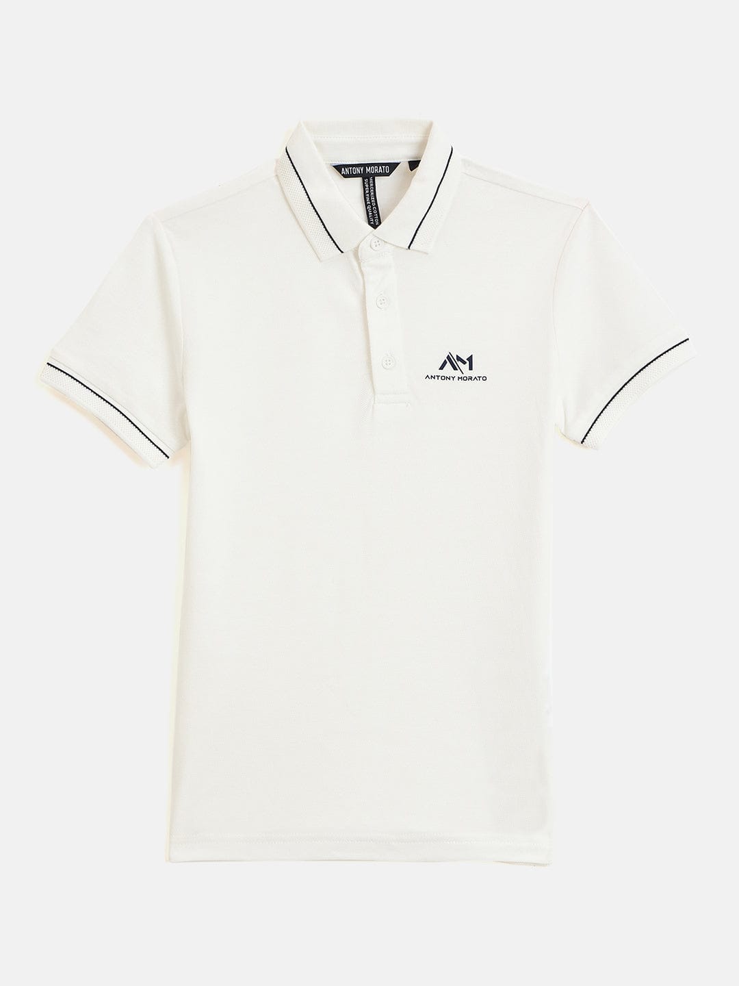 Antony Morato Boys Cream Solid Polo Tshirt
