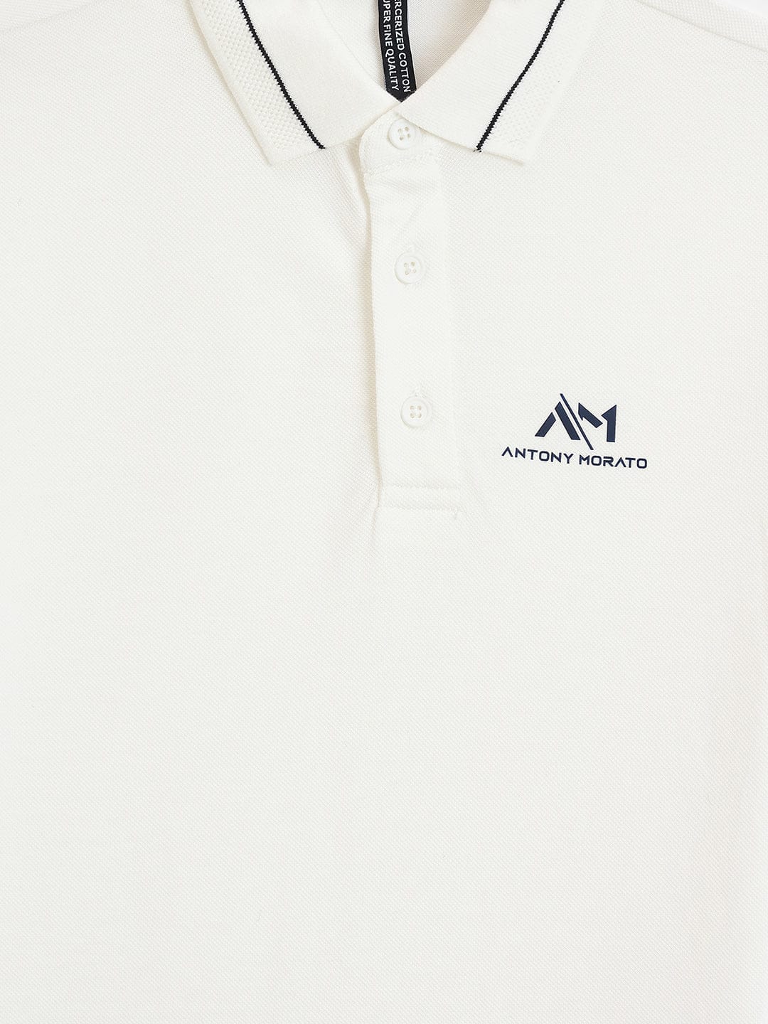 Antony Morato Boys Cream Solid Polo Tshirt
