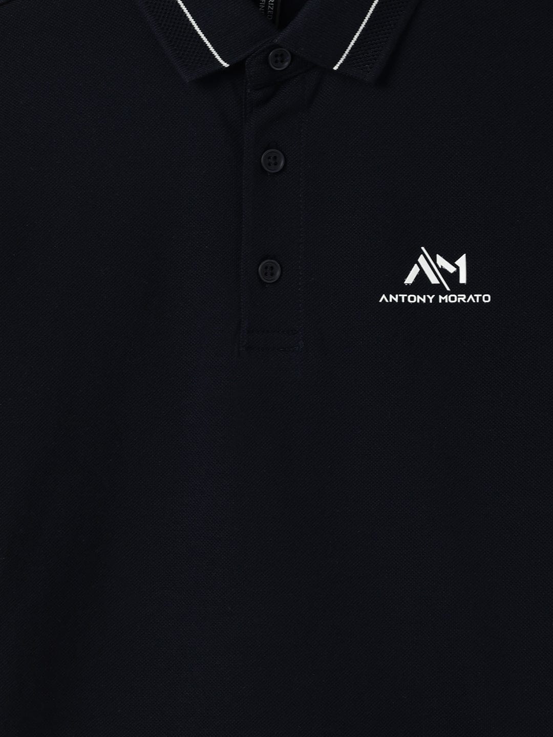 Antony Morato Boys Blue Solid Polo Tshirt