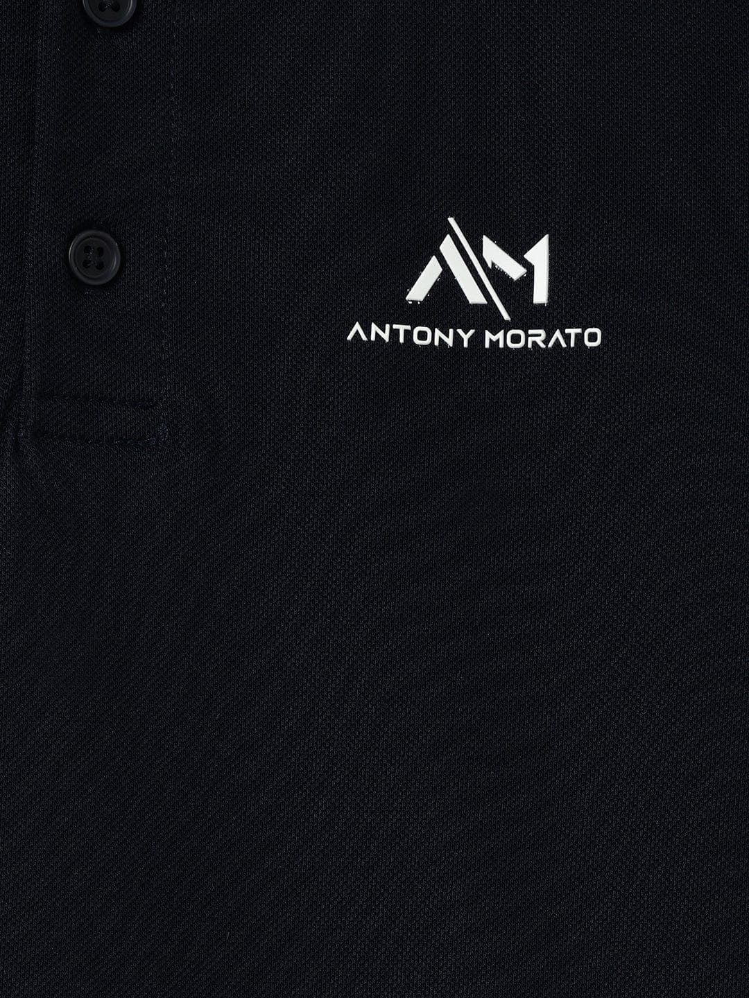 Antony Morato Boys Blue Solid Polo Tshirt