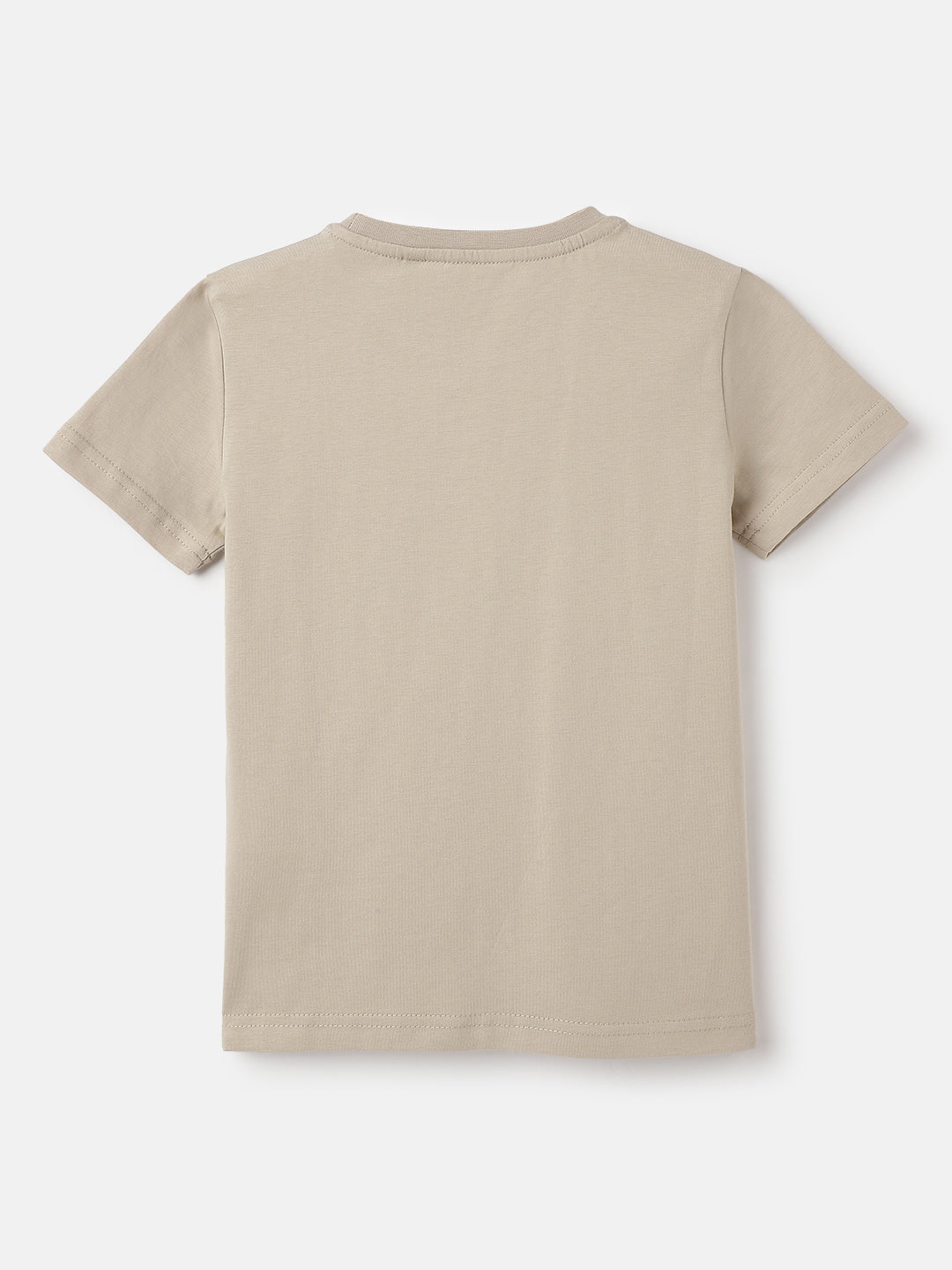 Antony Morato Boys Beige Placement Print Crew Neck TShirt