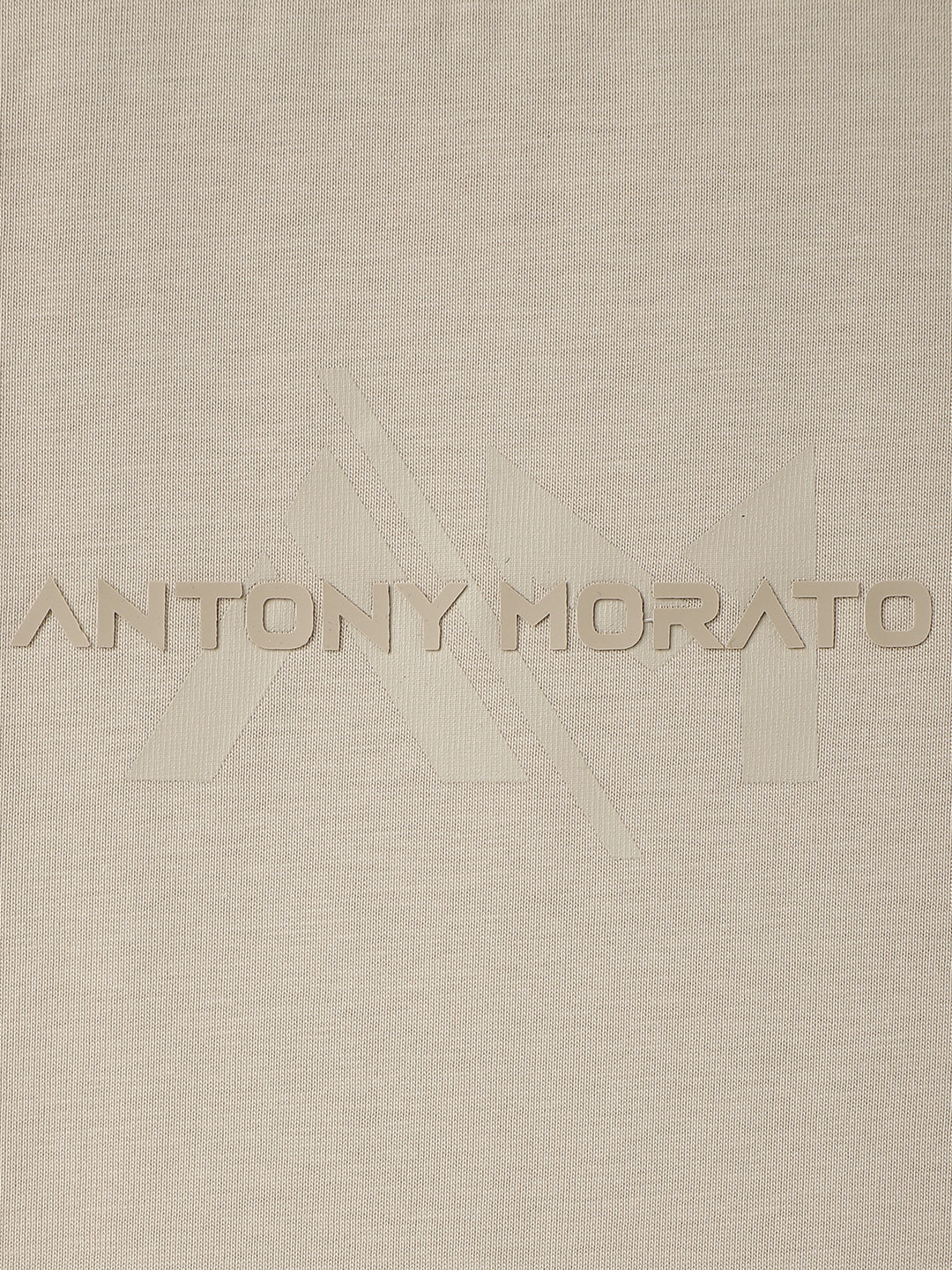 Antony Morato Boys Beige Placement Print Crew Neck TShirt