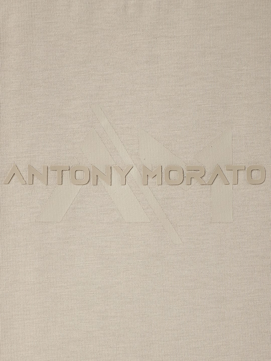 Antony Morato Boys Beige Placement Print Crew Neck TShirt