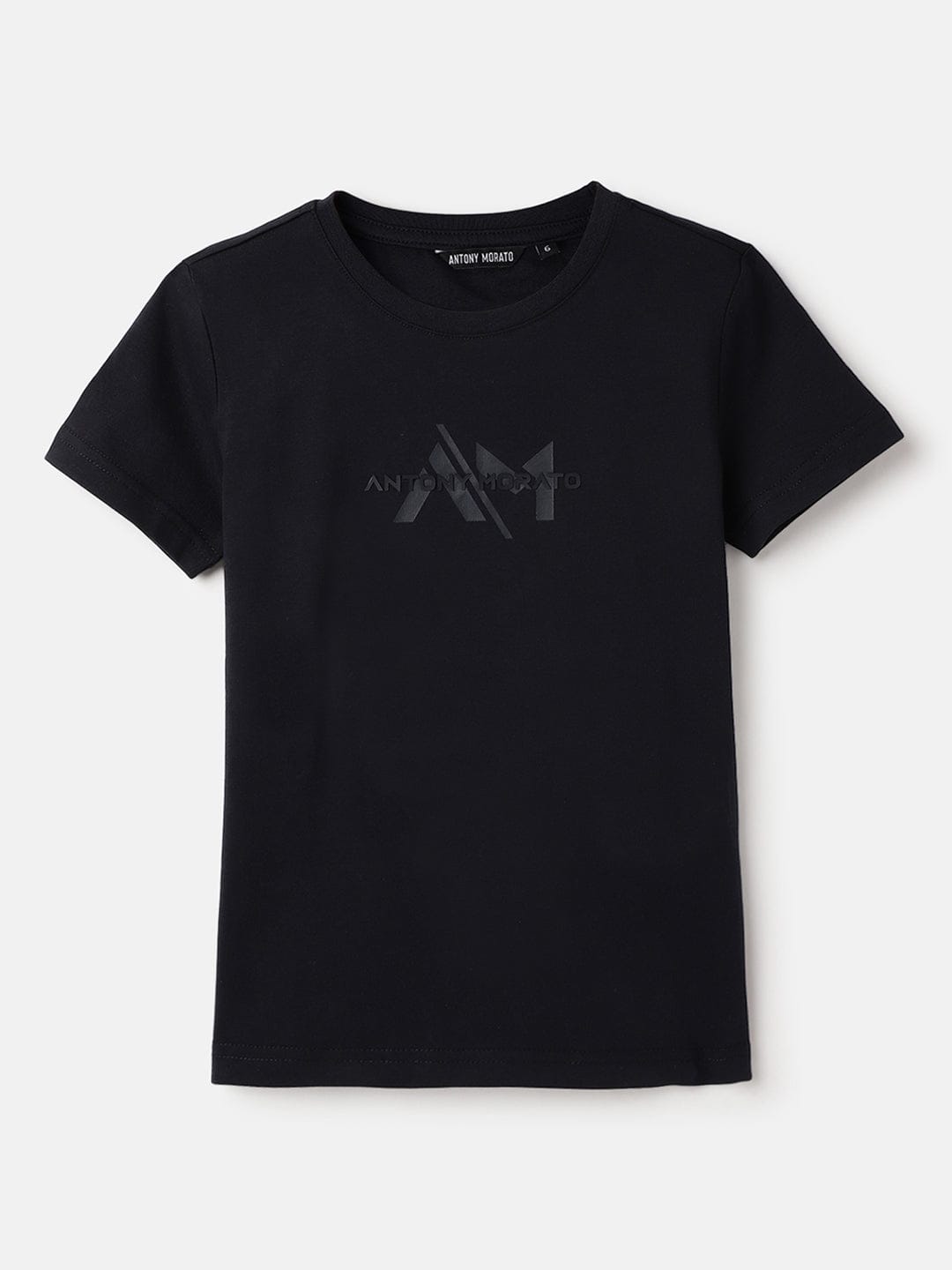Antony Morato Boys Blue Placement Print Crew Neck TShirt