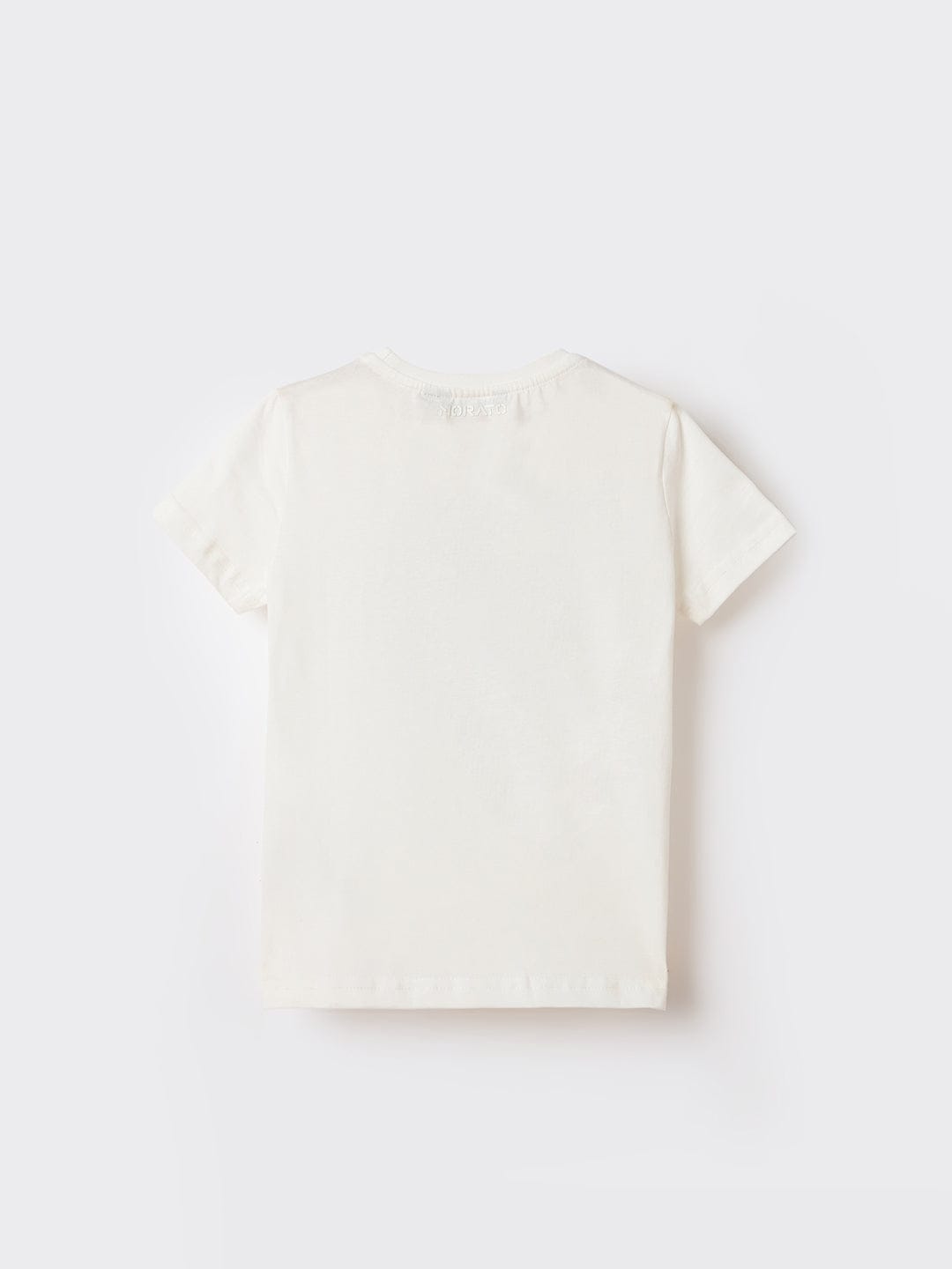 Antony Morato Boys Cream Placement Print Crew Neck Tshirt