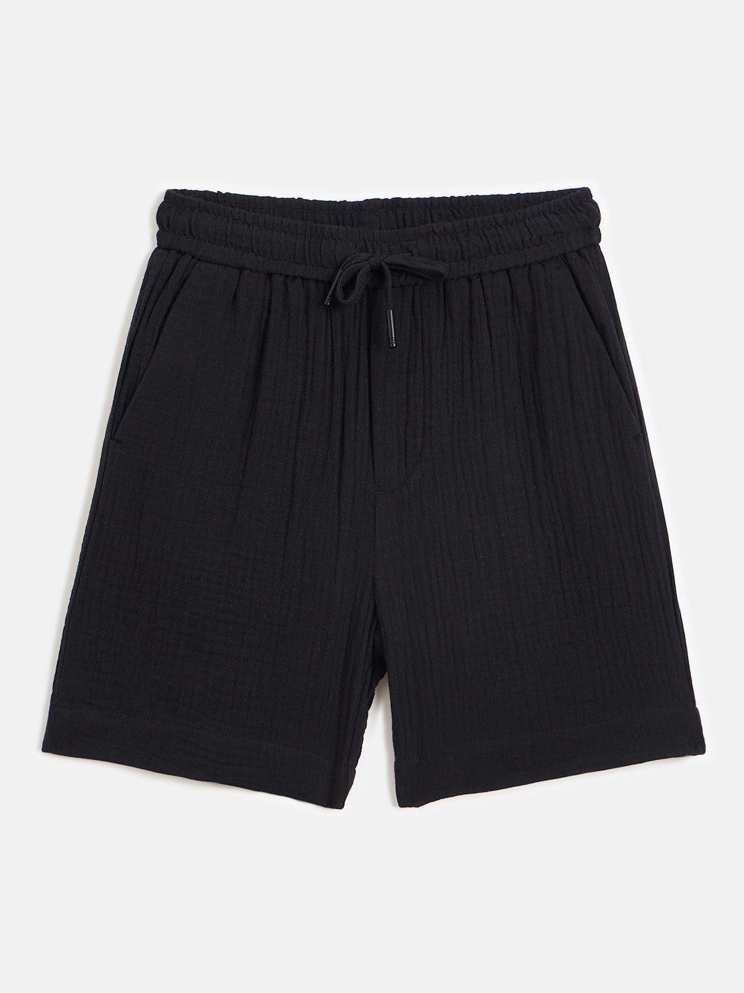 Antony Morato Boys Black Regular Fit Solid Shorts