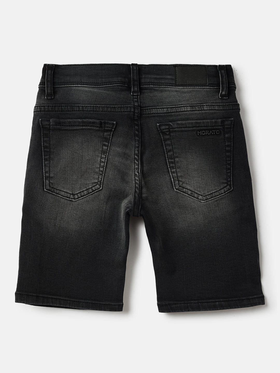 Antony Morato Boys Black Skinny Fit Washed Shorts