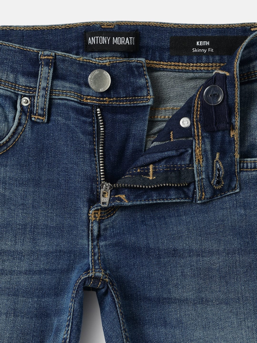 Antony Morato Boys Blue Skinny Fit Washed Jeans