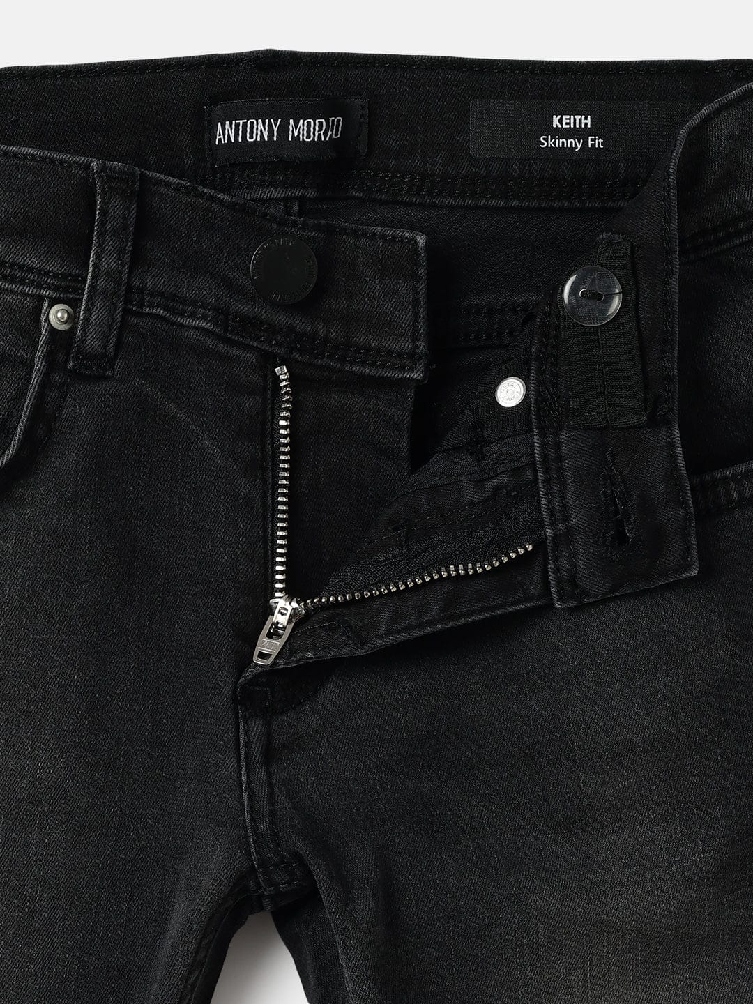 Antony Morato Boys Black Skinny Fit Washed Jeans
