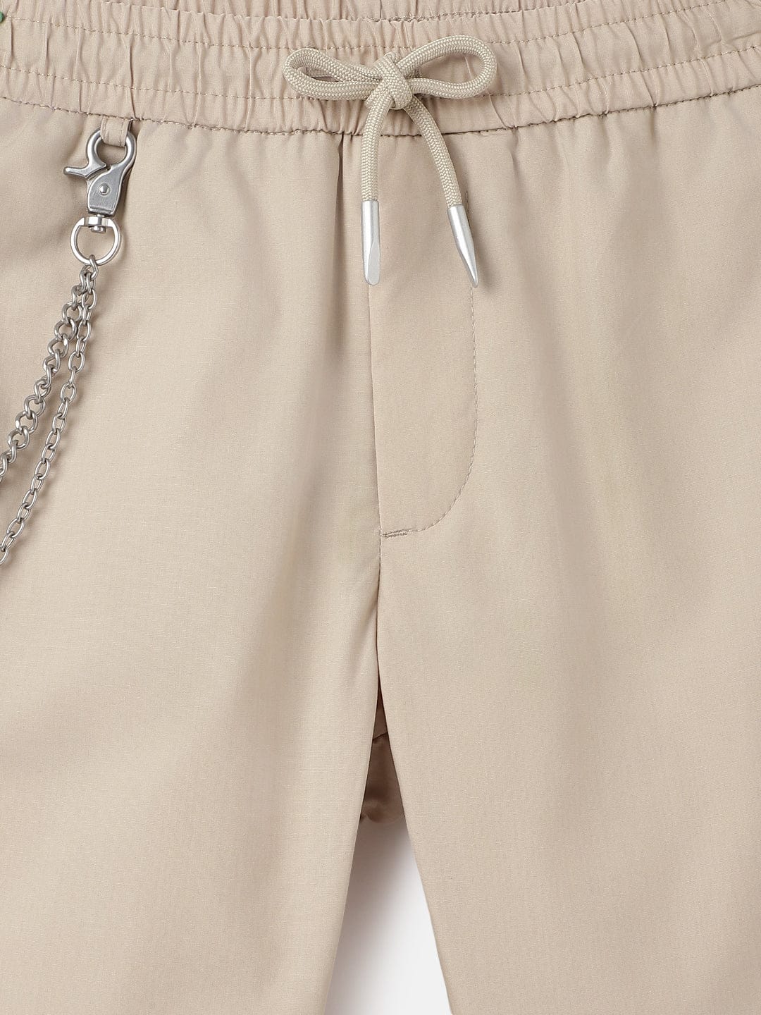 Antony Morato Boys Beige Carrot Fit Solid Trouser