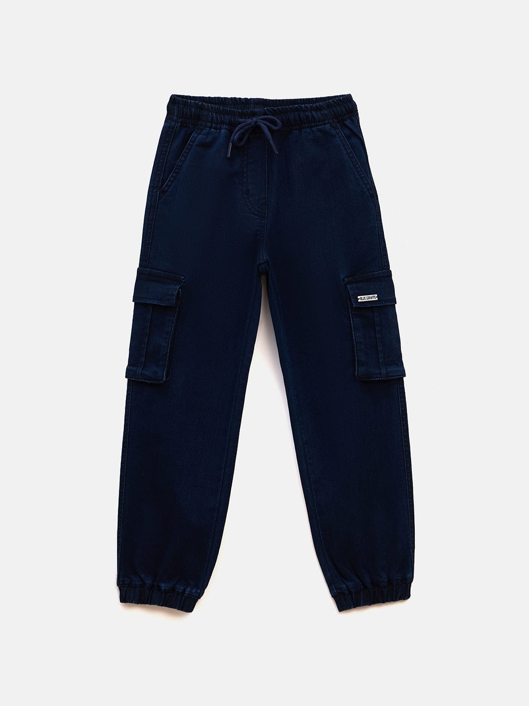 Blue Giraffe Girls Blue Loose Fit Solid Jeans