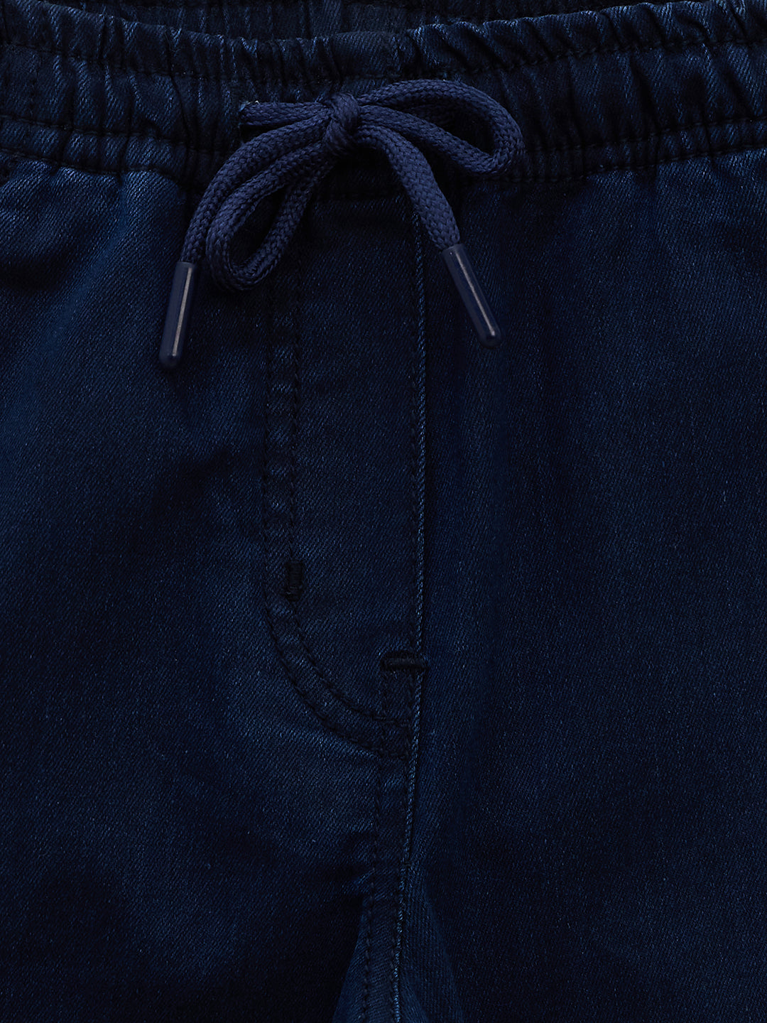 Blue Giraffe Girls Blue Loose Fit Solid Jeans