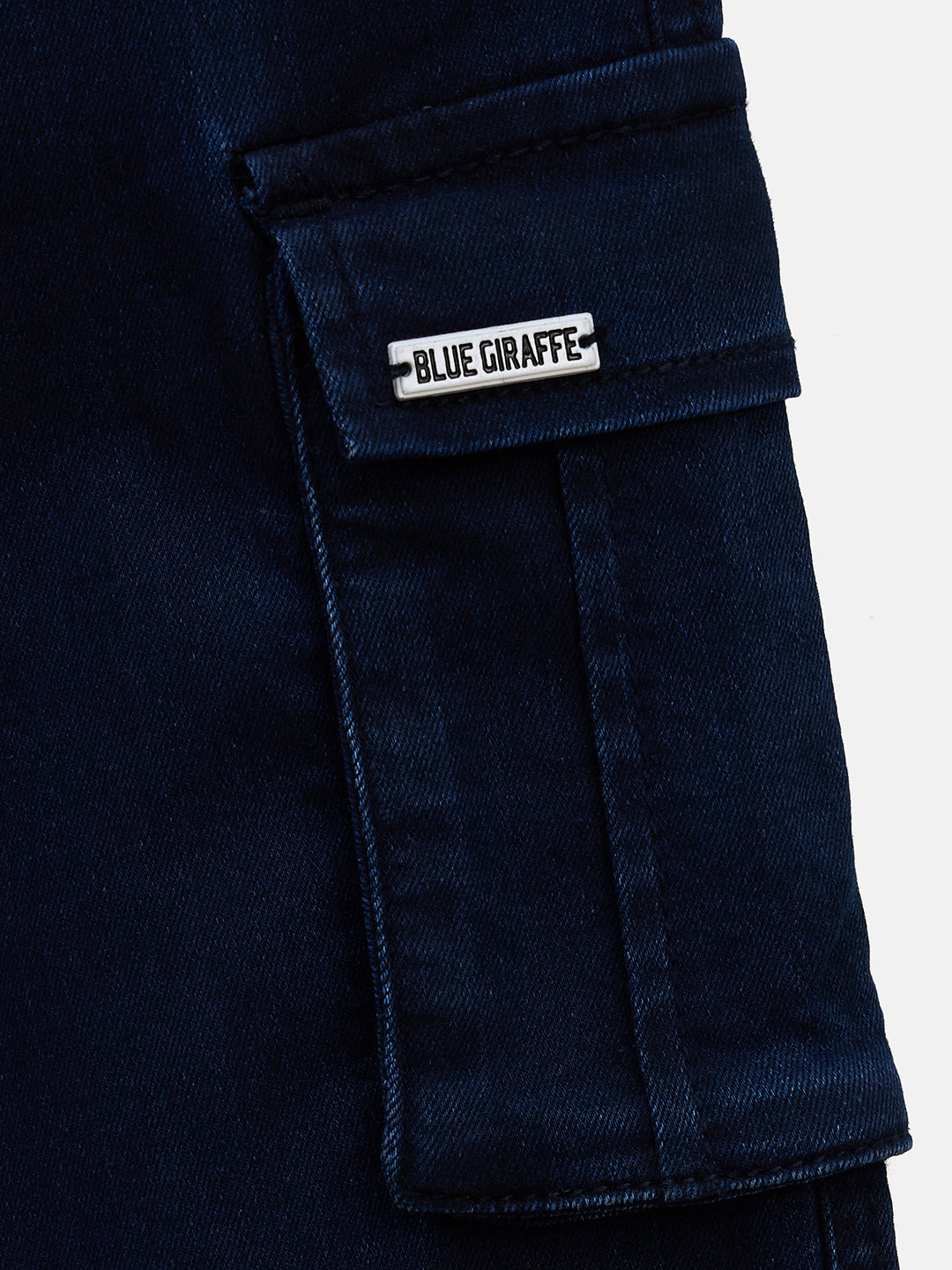 Blue Giraffe Girls Blue Loose Fit Solid Jeans