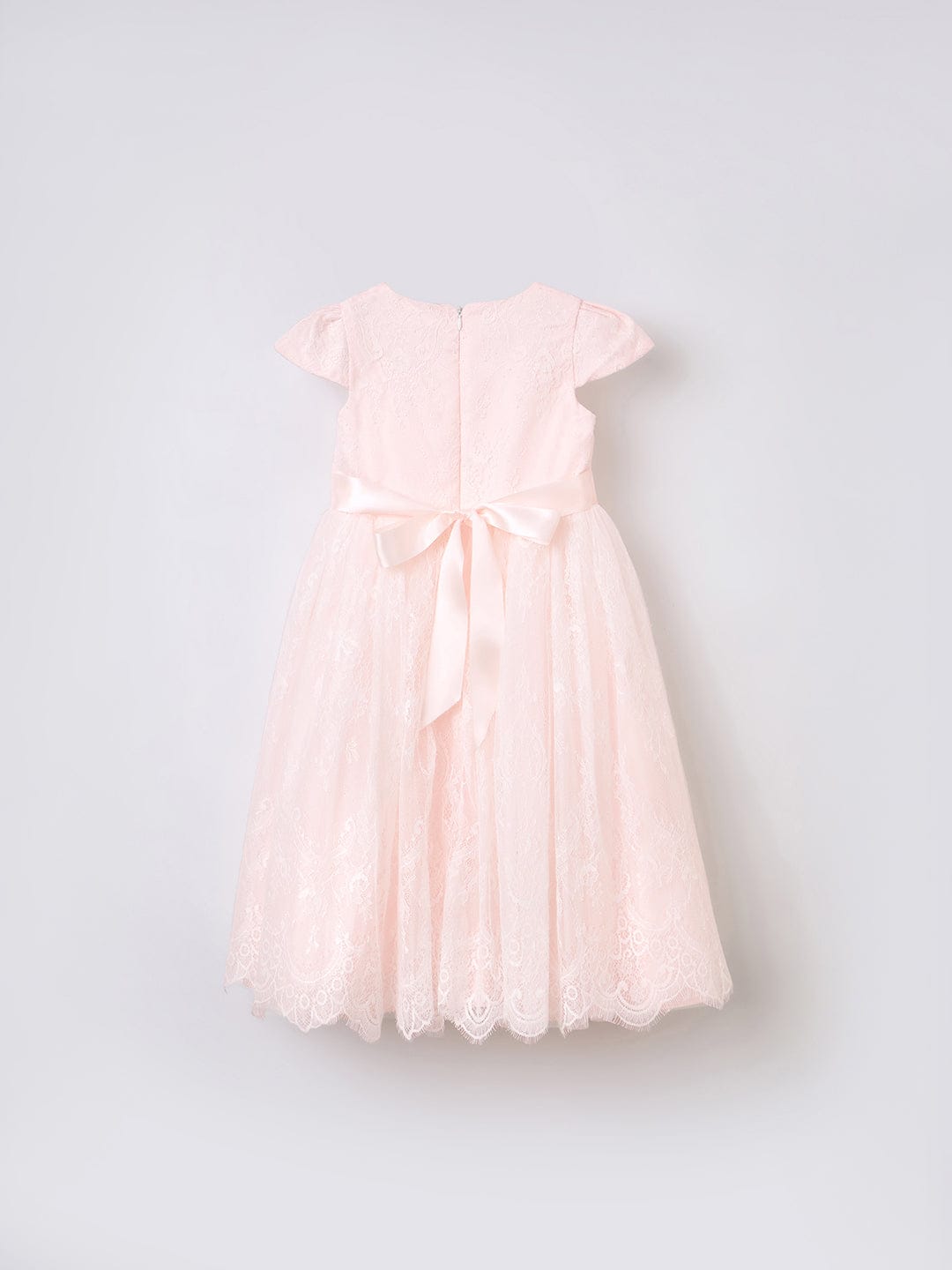 Blue Giraffe Girls Pink Solid Round Neck Dress