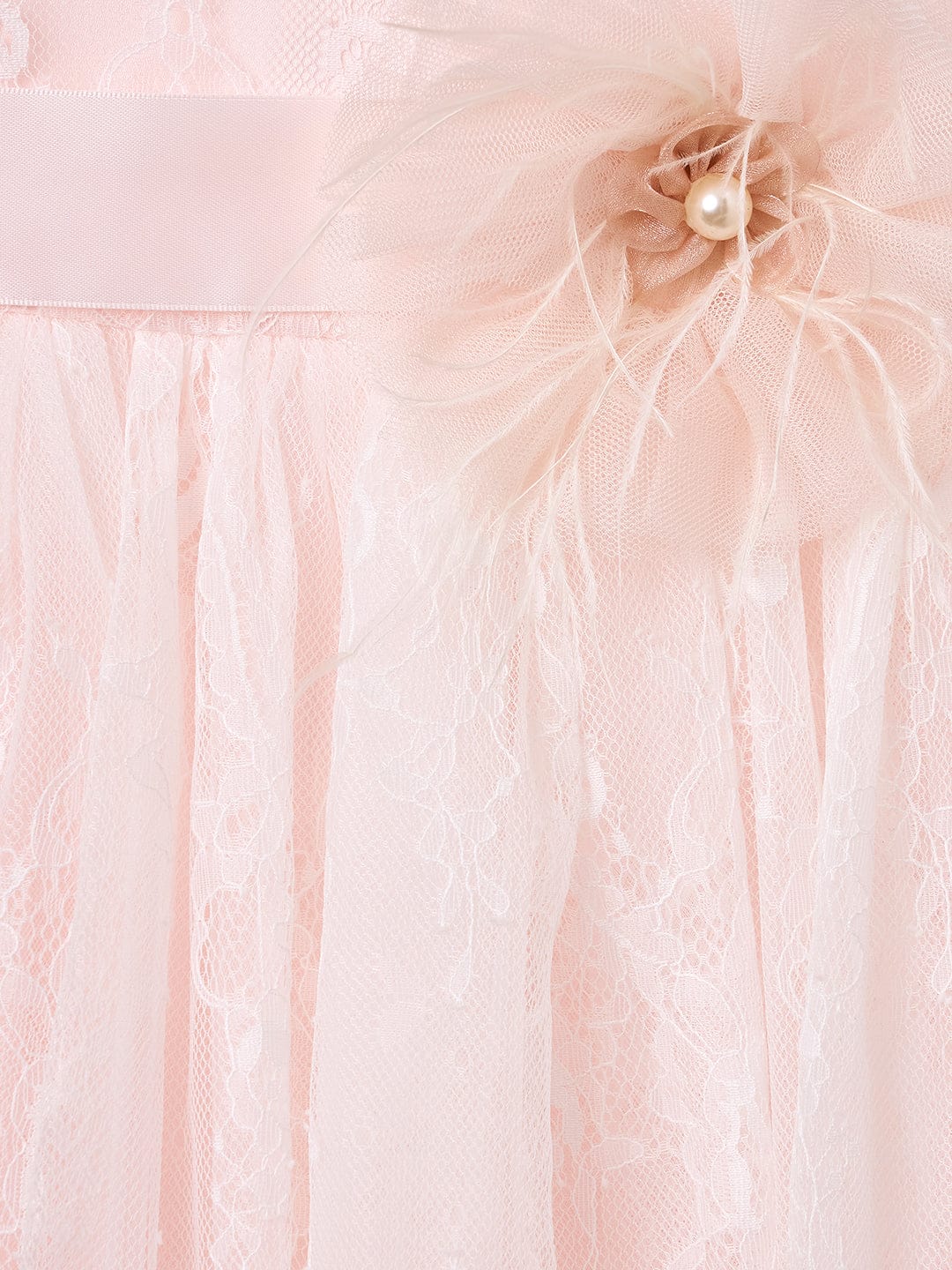 Blue Giraffe Girls Pink Solid Round Neck Dress