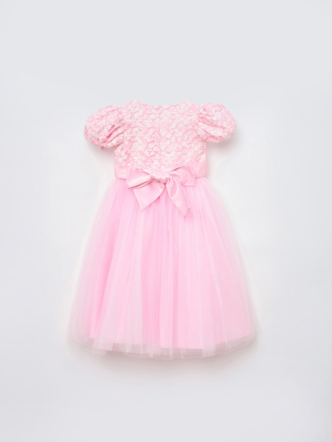 Blue Giraffe Girls Pink Solid U Neck Dress