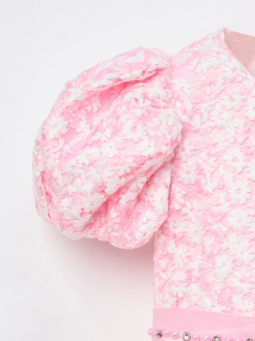 Blue Giraffe Girls Pink Solid U Neck Dress