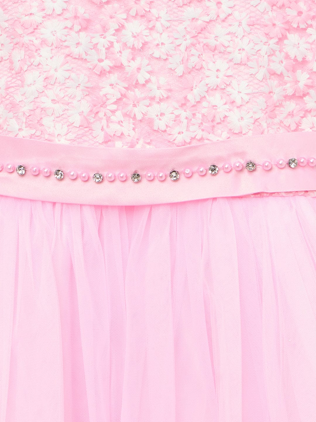 Blue Giraffe Girls Pink Solid U Neck Dress