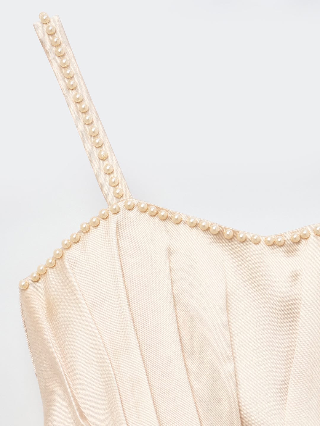 Blue Giraffe Girls Cream Solid Off Shoulder Dress